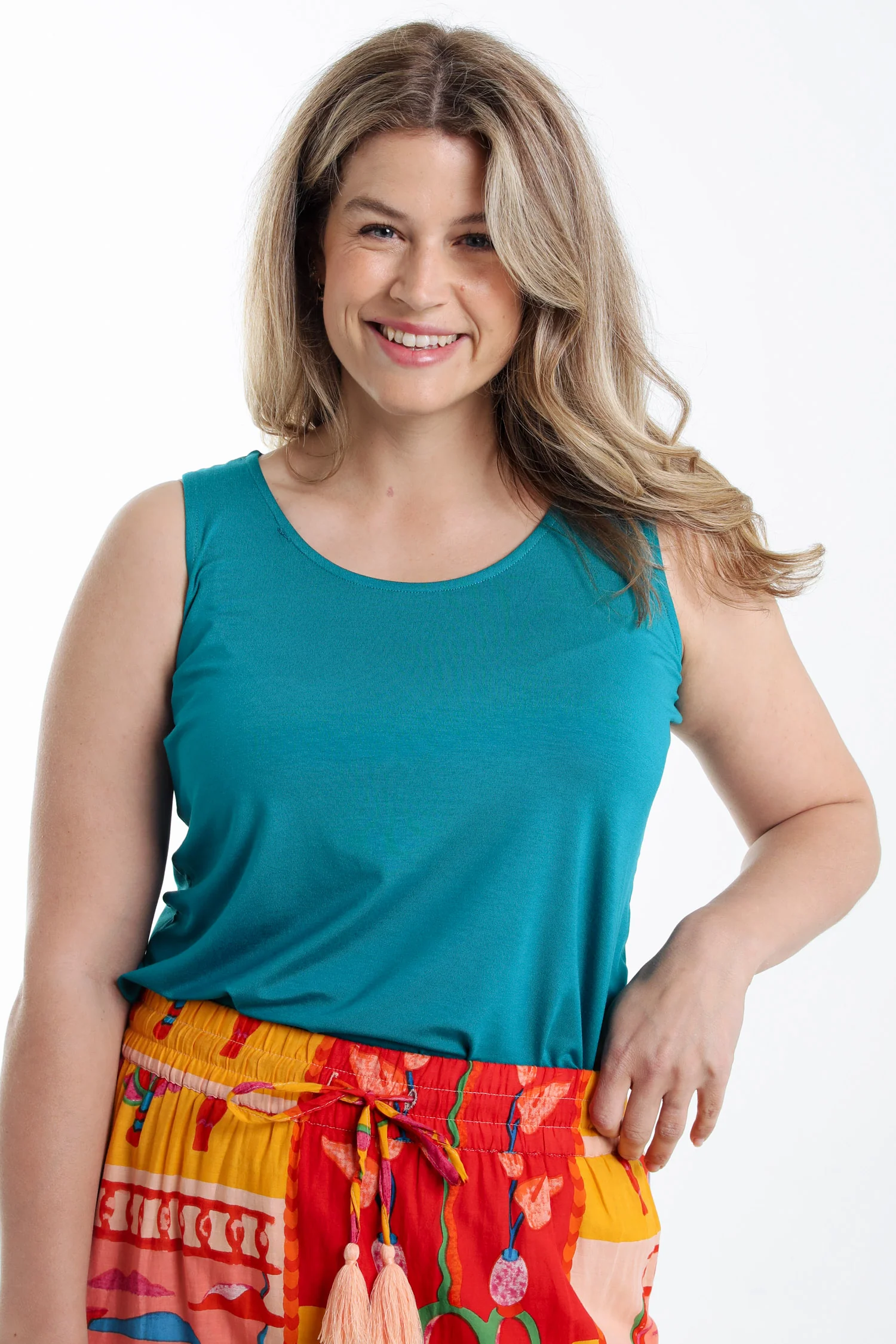 Mouwloos topje van effen viscose - Image 34