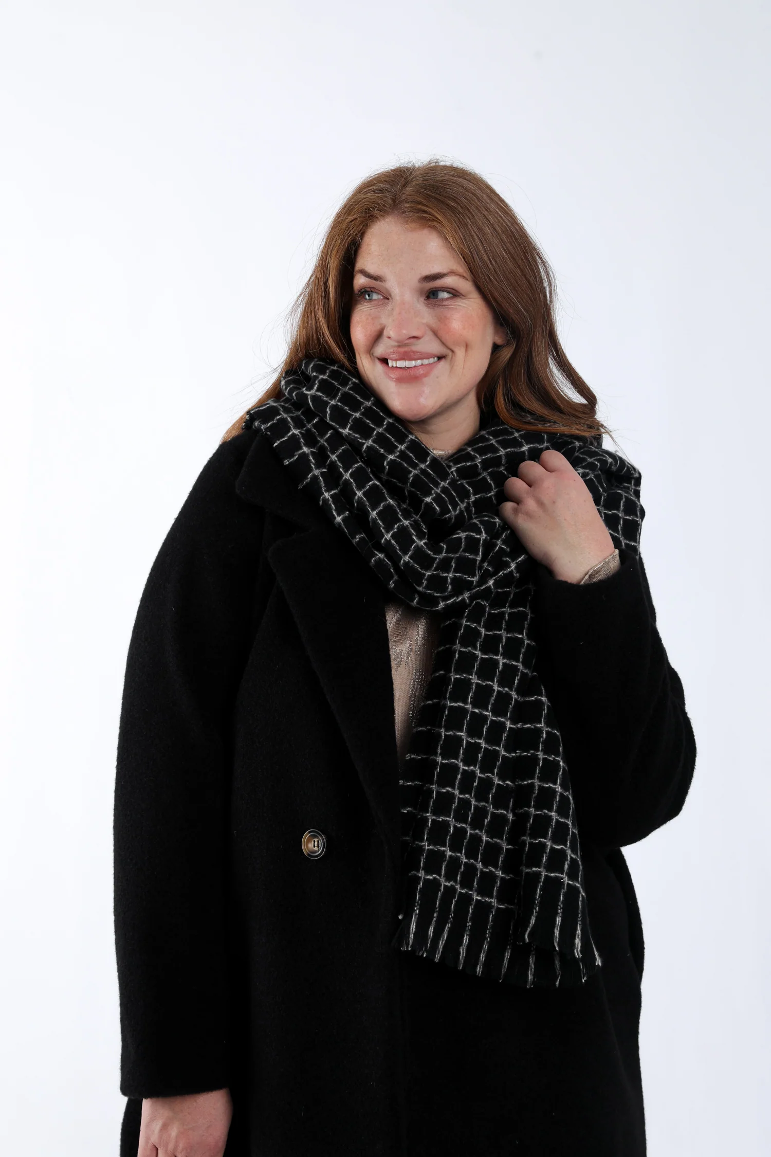 Geruite sjaal met lurex