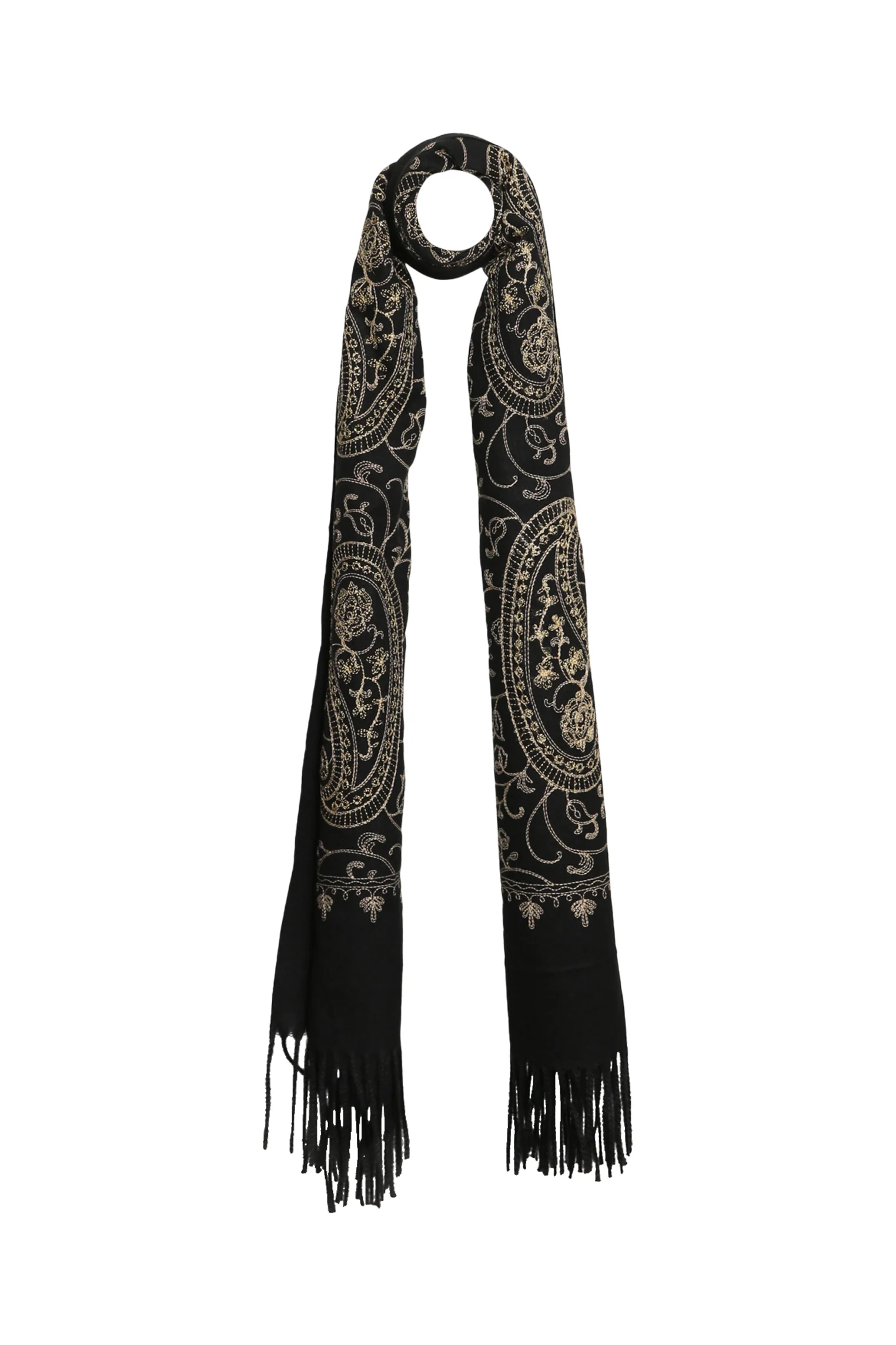 Zwarte sjaal met bandana-print