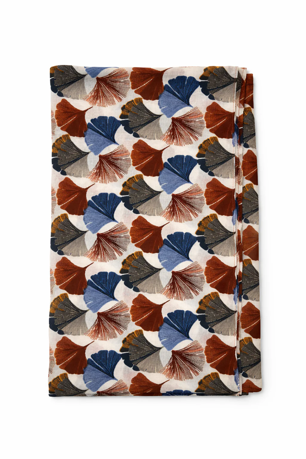 Katoenen sjaal met ginkgo-print