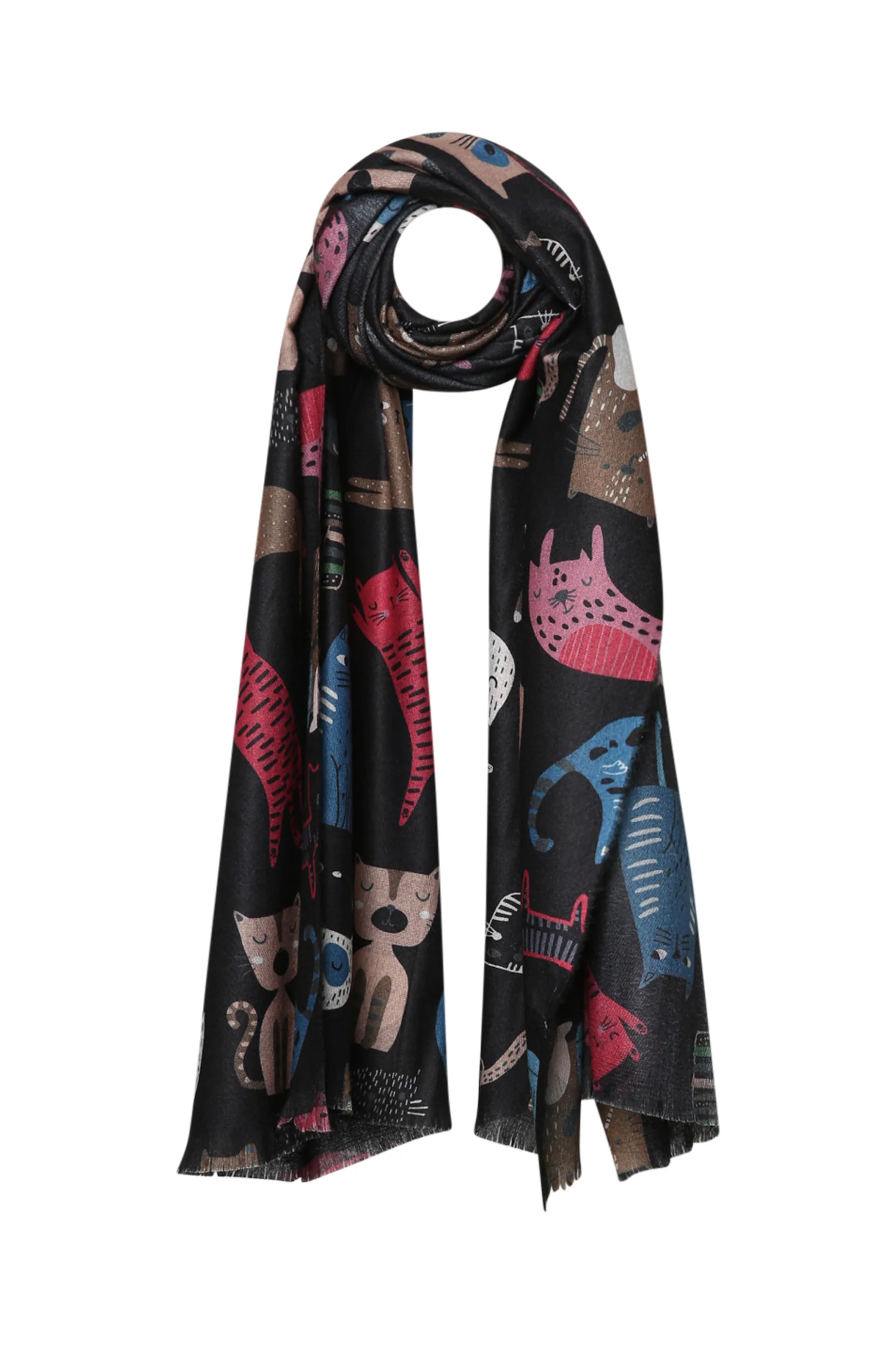 Sjaal met kattenprint