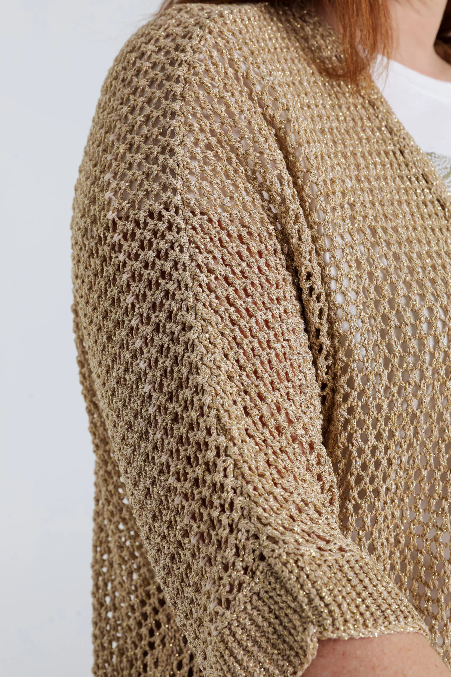 Effen opengewerkt vest van viscose - Image 4