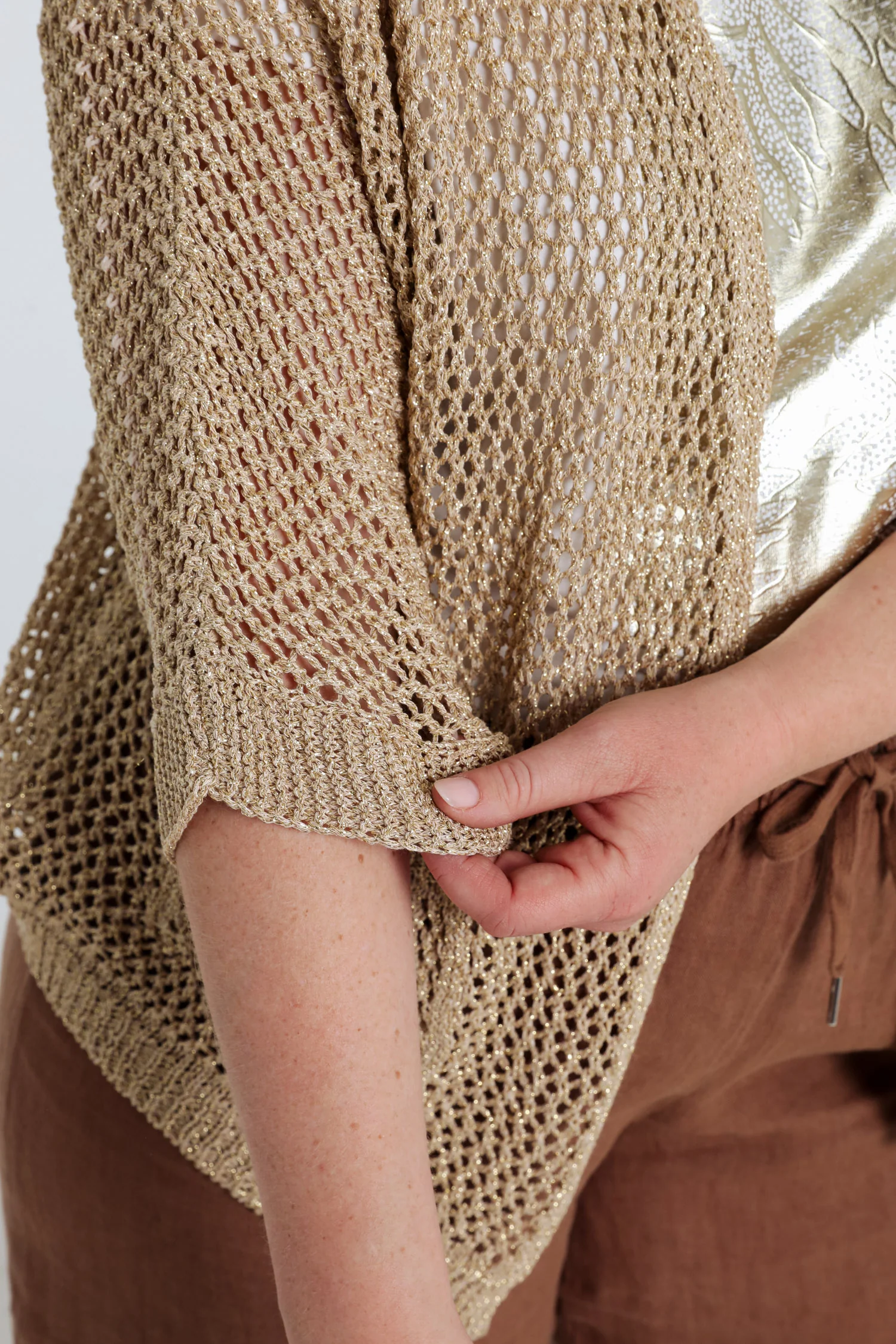 Effen opengewerkt vest van viscose - Image 5