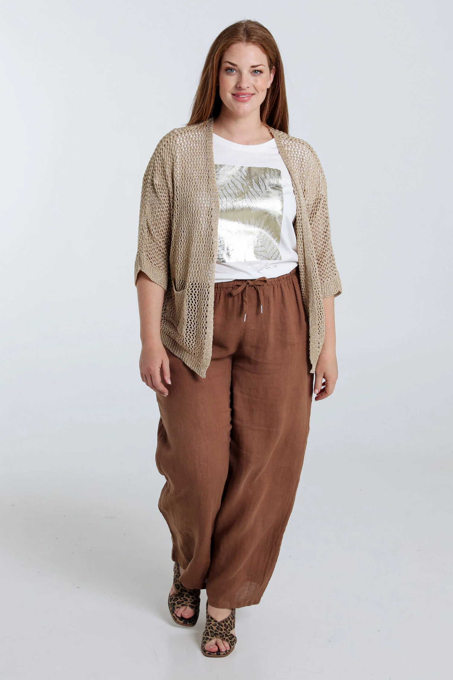 Effen opengewerkt vest van viscose - Image 7