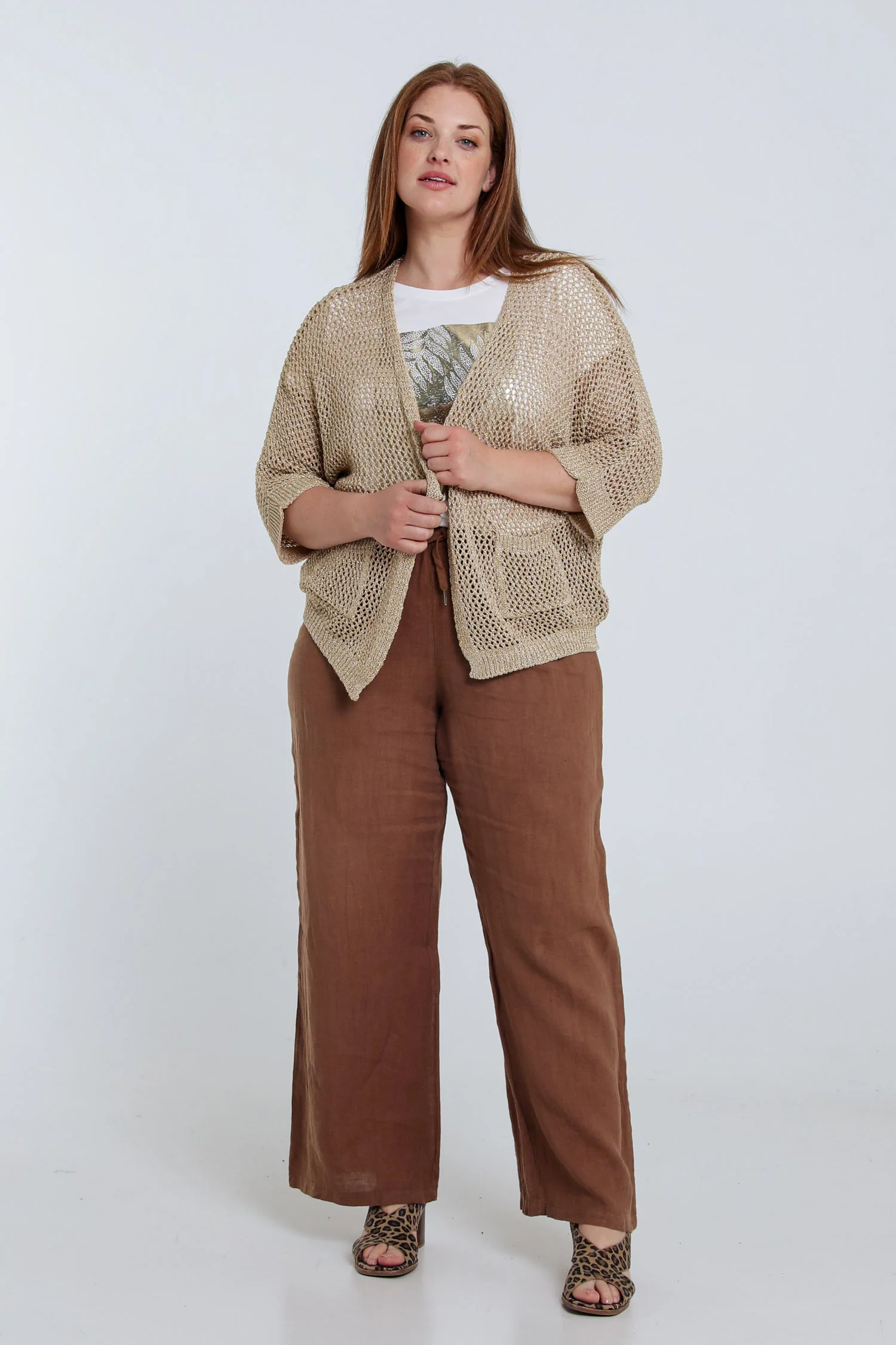 Effen opengewerkt vest van viscose - Image 9