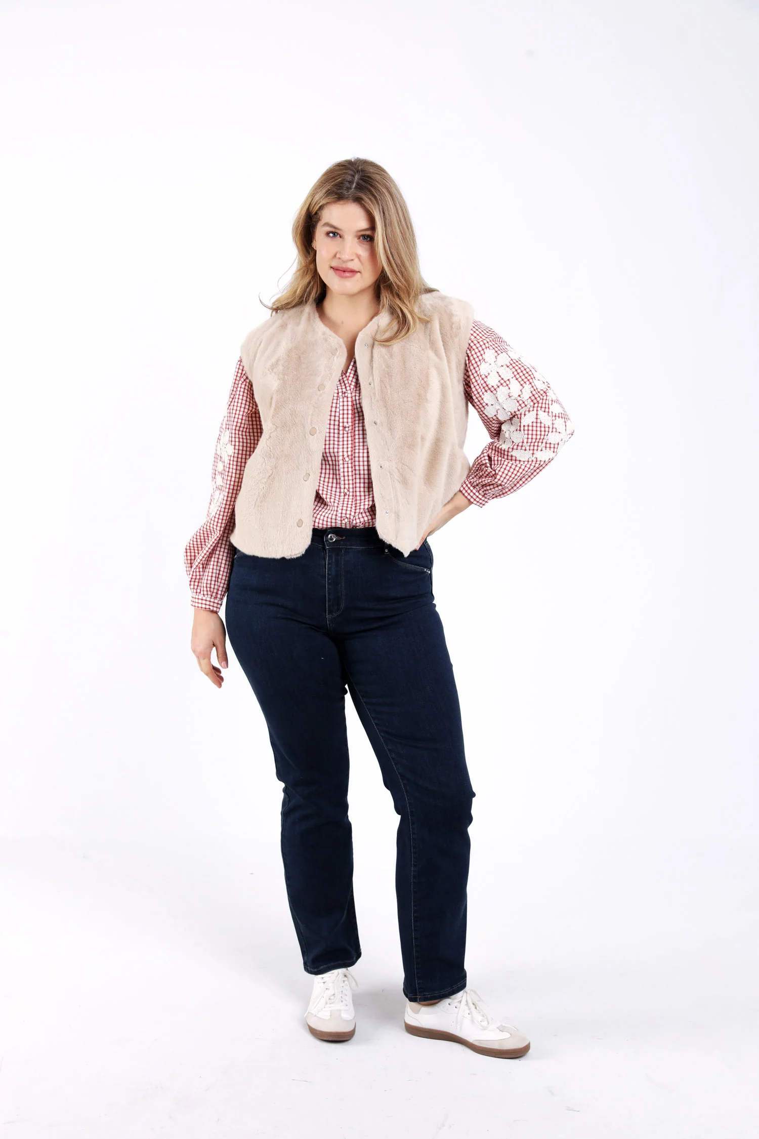 Effen gilet van imitatiebont - Image 7