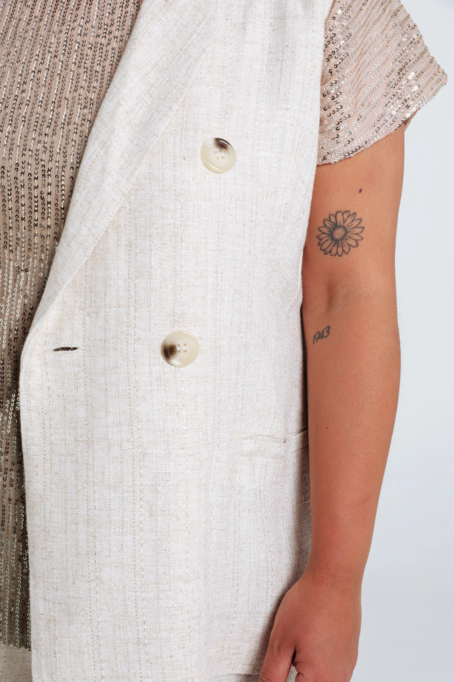 Gilet van viscose en lin met lurex - Image 4