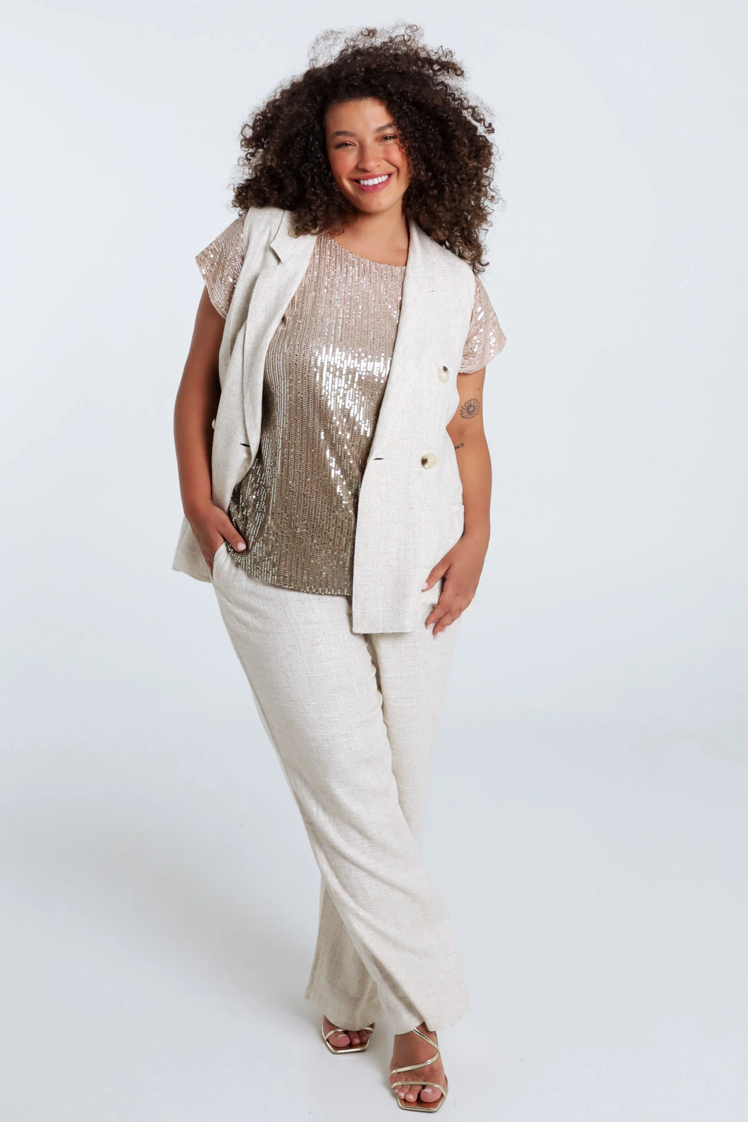 Gilet van viscose en lin met lurex - Image 7
