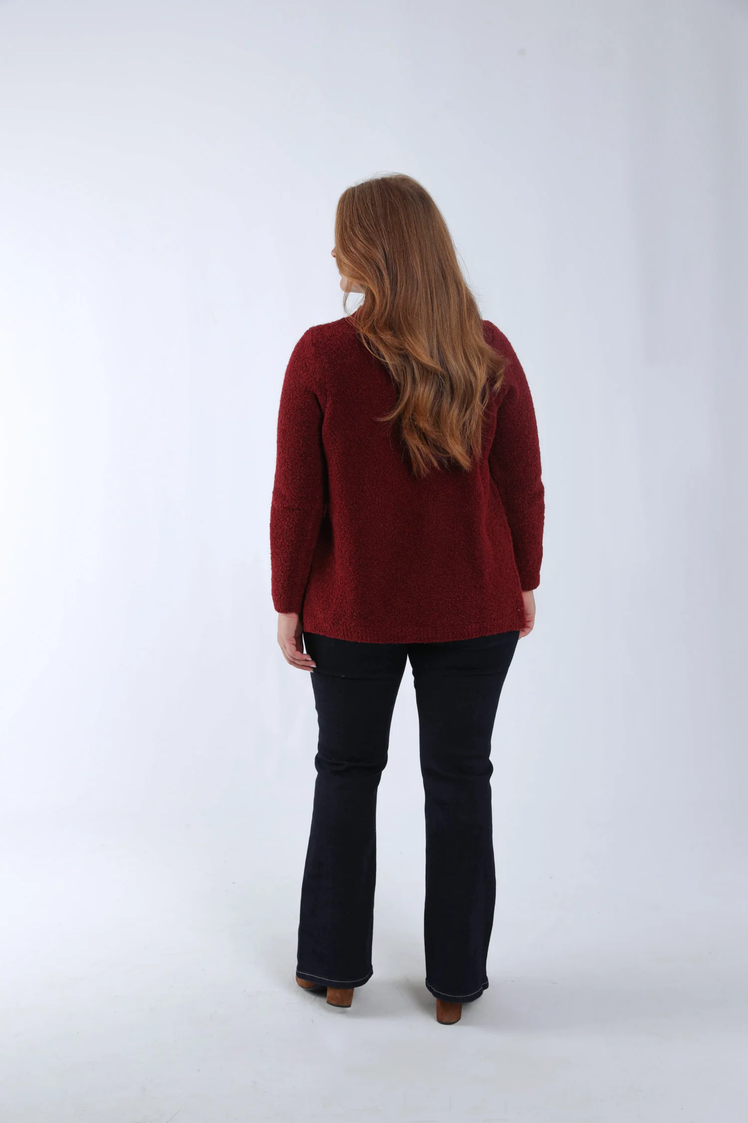 Effen bouclé gebreid gilet - Image 2