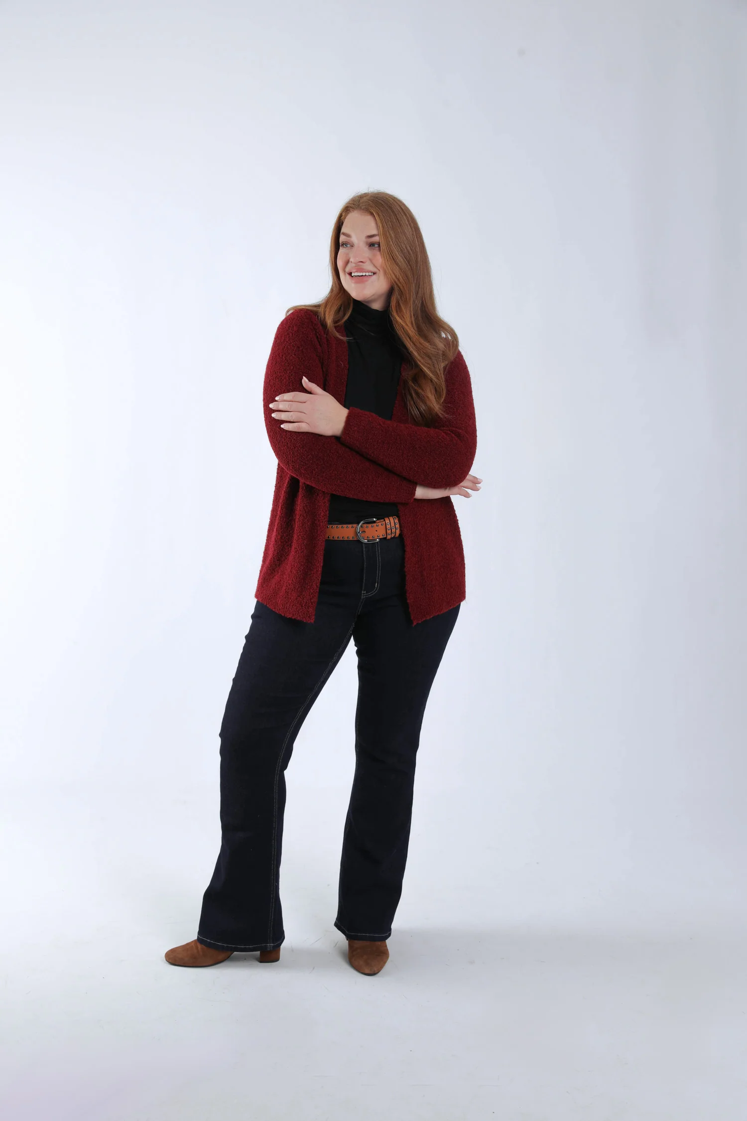 Effen bouclé gebreid gilet - Image 7