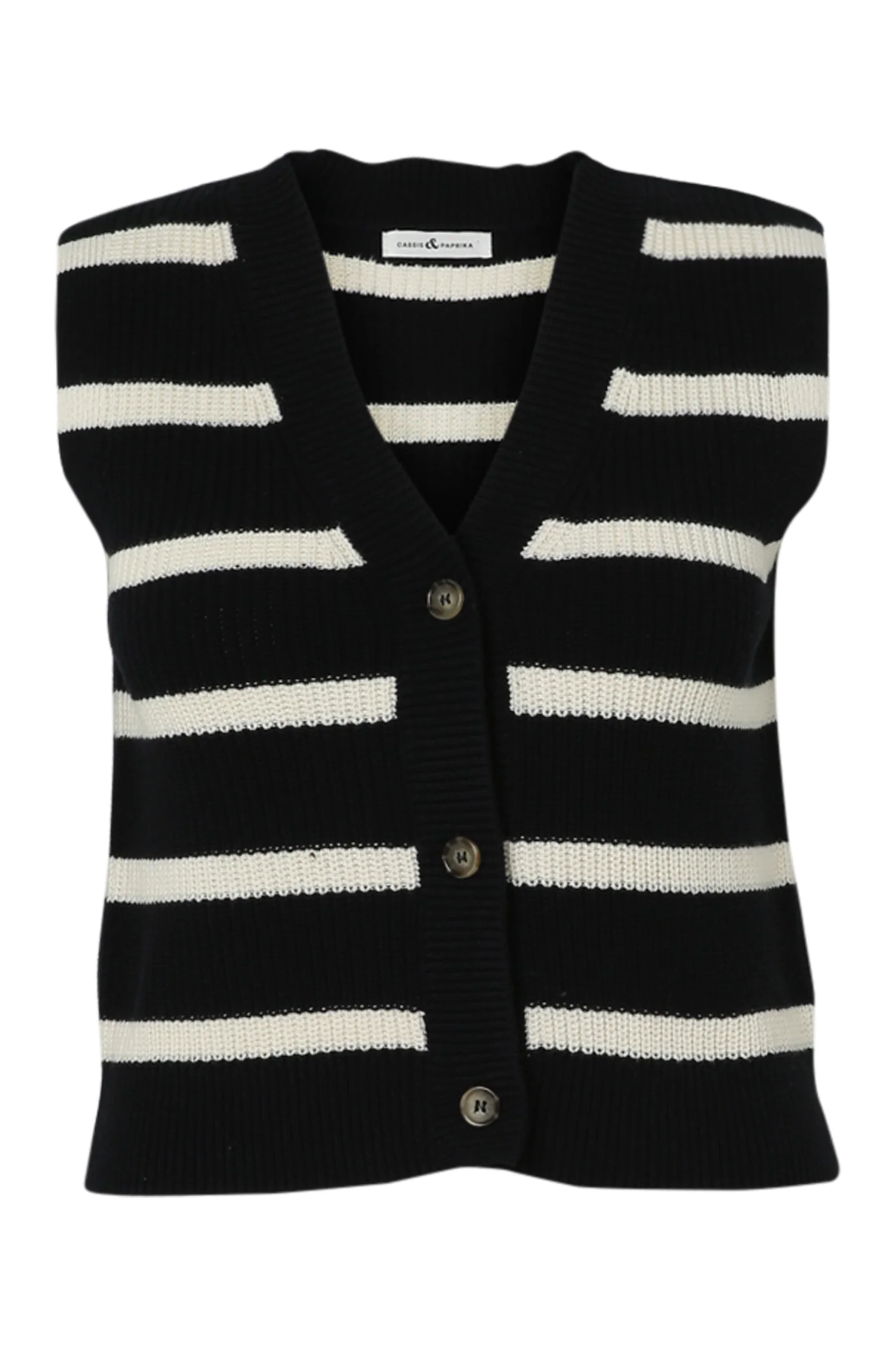 Korte gestreepte gilet zonder mouwen - Image 10
