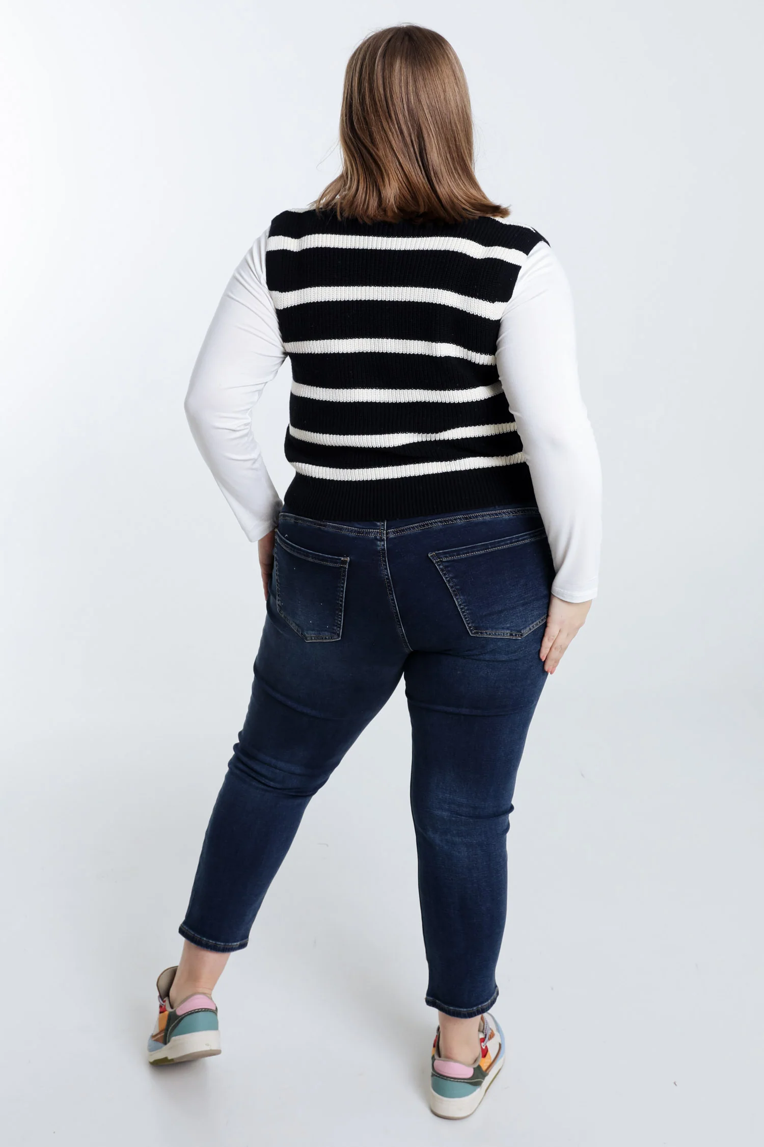 Korte gestreepte gilet zonder mouwen - Image 2
