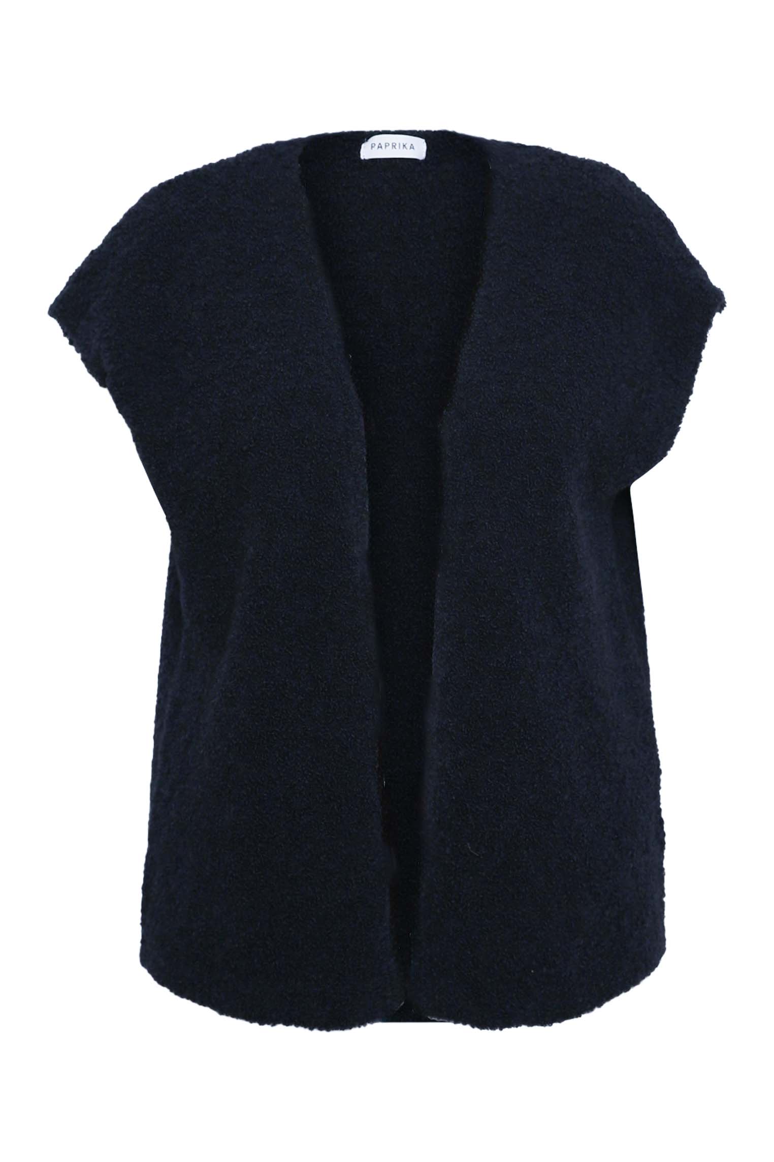 Mouwloos gilet van effen bouclé stof - Image 10
