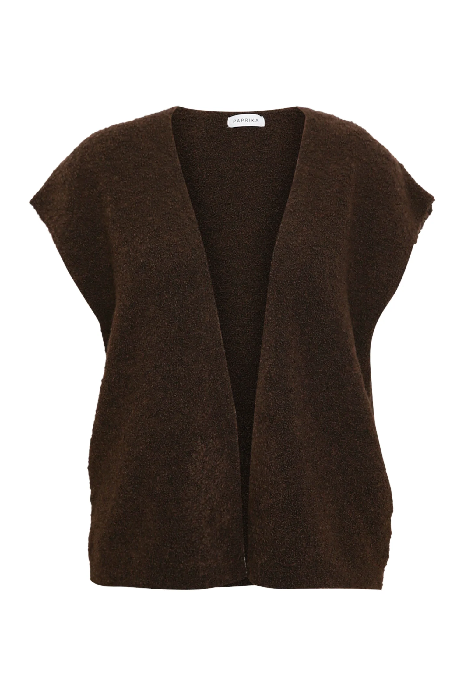 Mouwloos gilet van effen boucle-stof - Image 10
