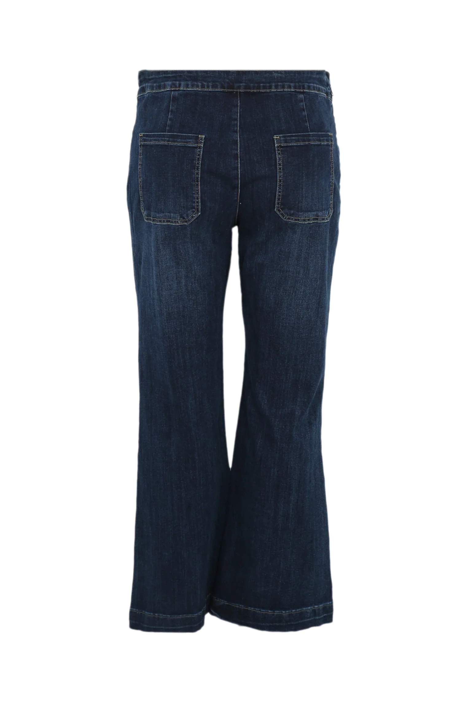 Effen kickflare palazzojeans met 6 gouden knopen - Image 9