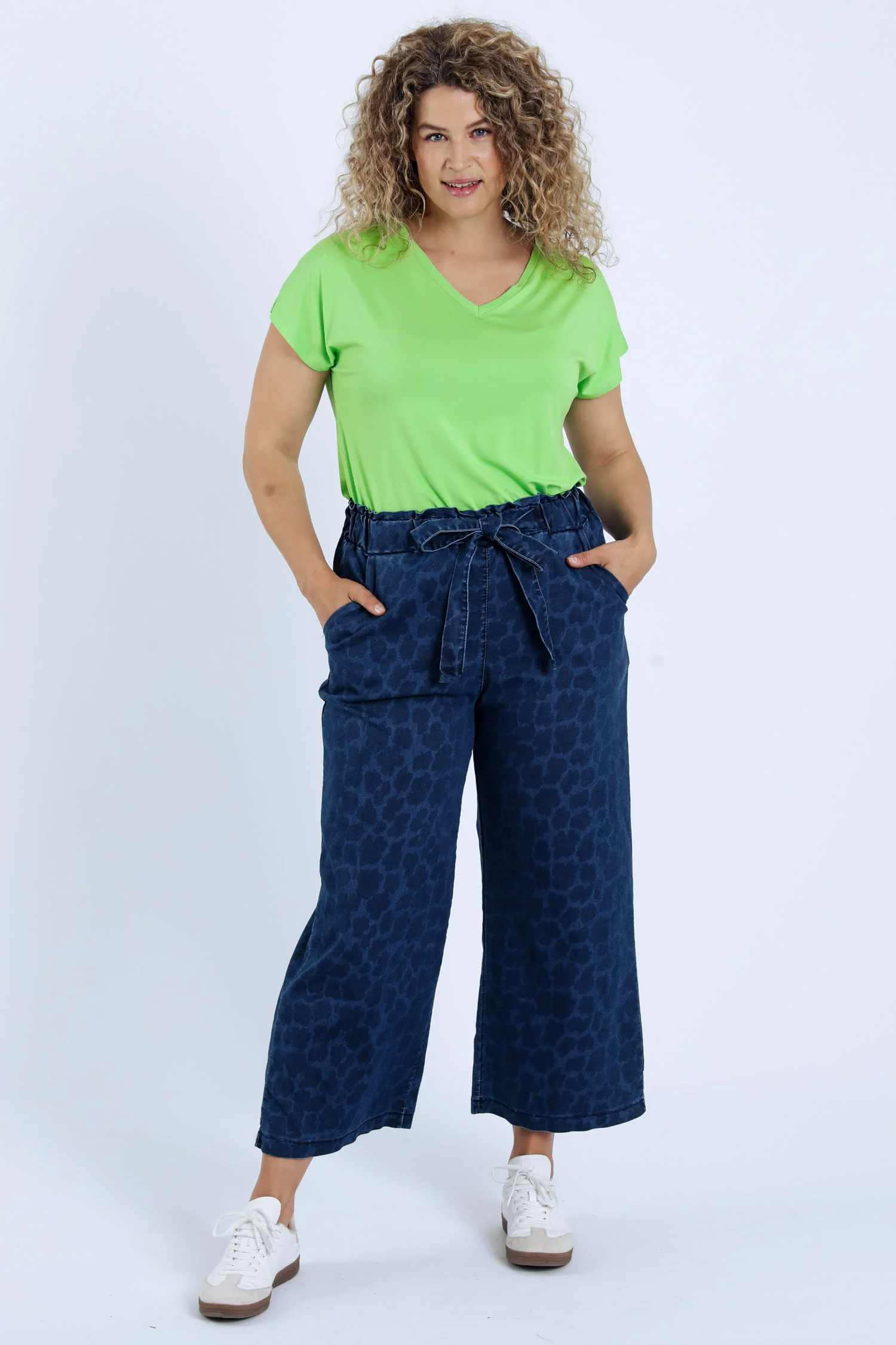 Geprinte 3/4 wijde jeans met dierenhuidmotief - Image 7