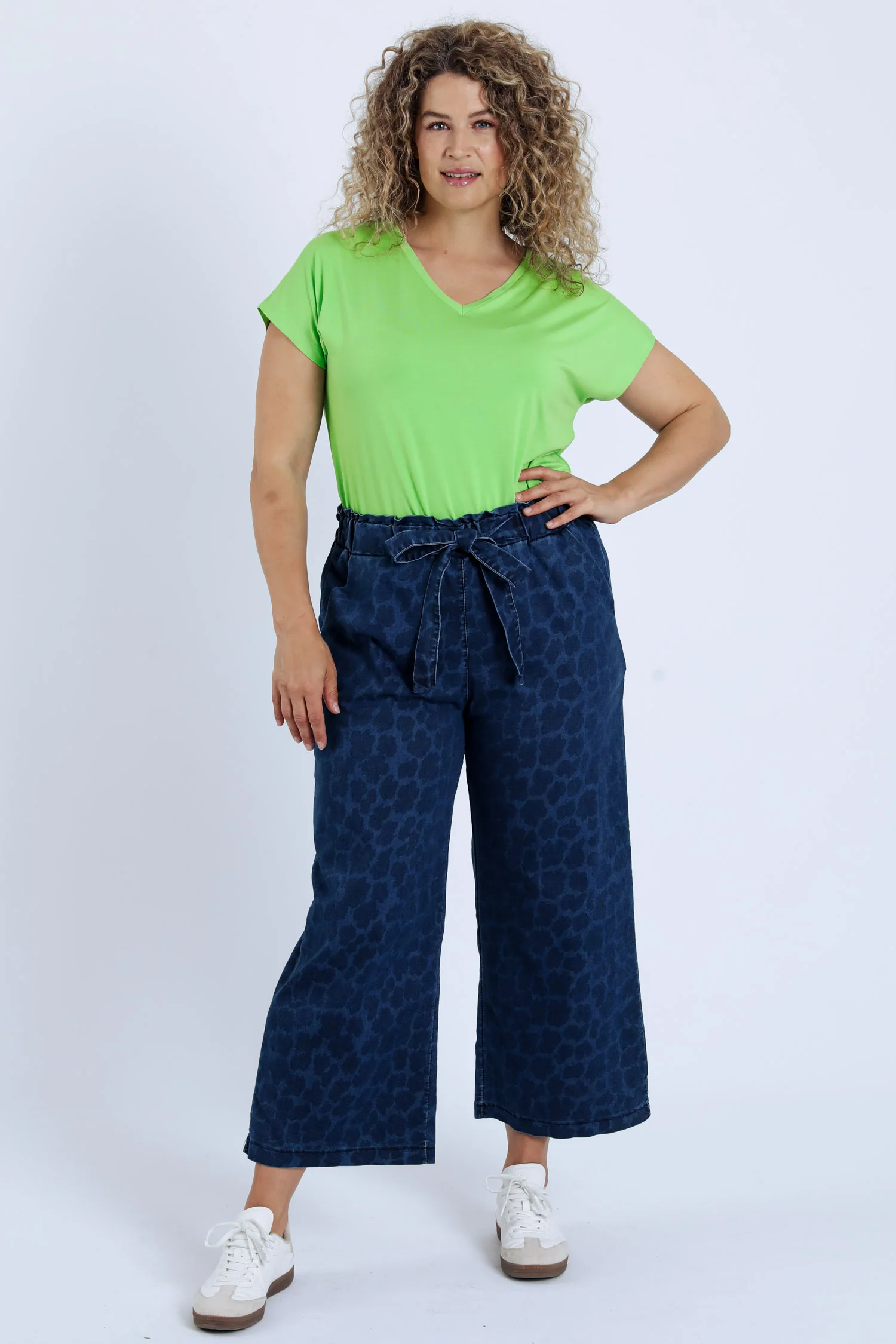 Geprinte 3/4 wijde jeans met dierenhuidmotief - Image 8