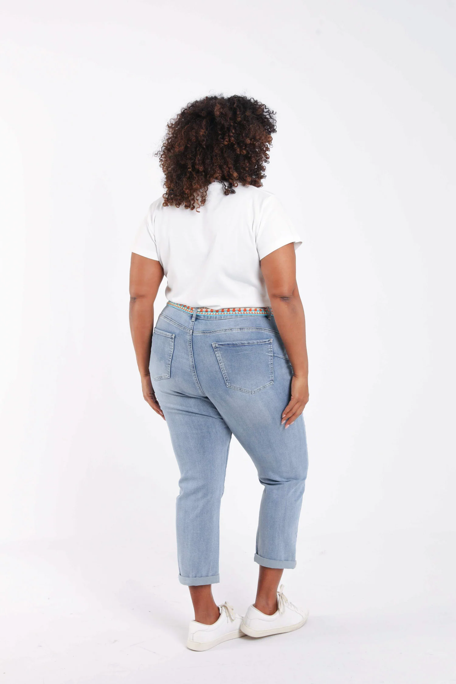 Jeans Louise slim 3/4 met fantasie riem - Image 2