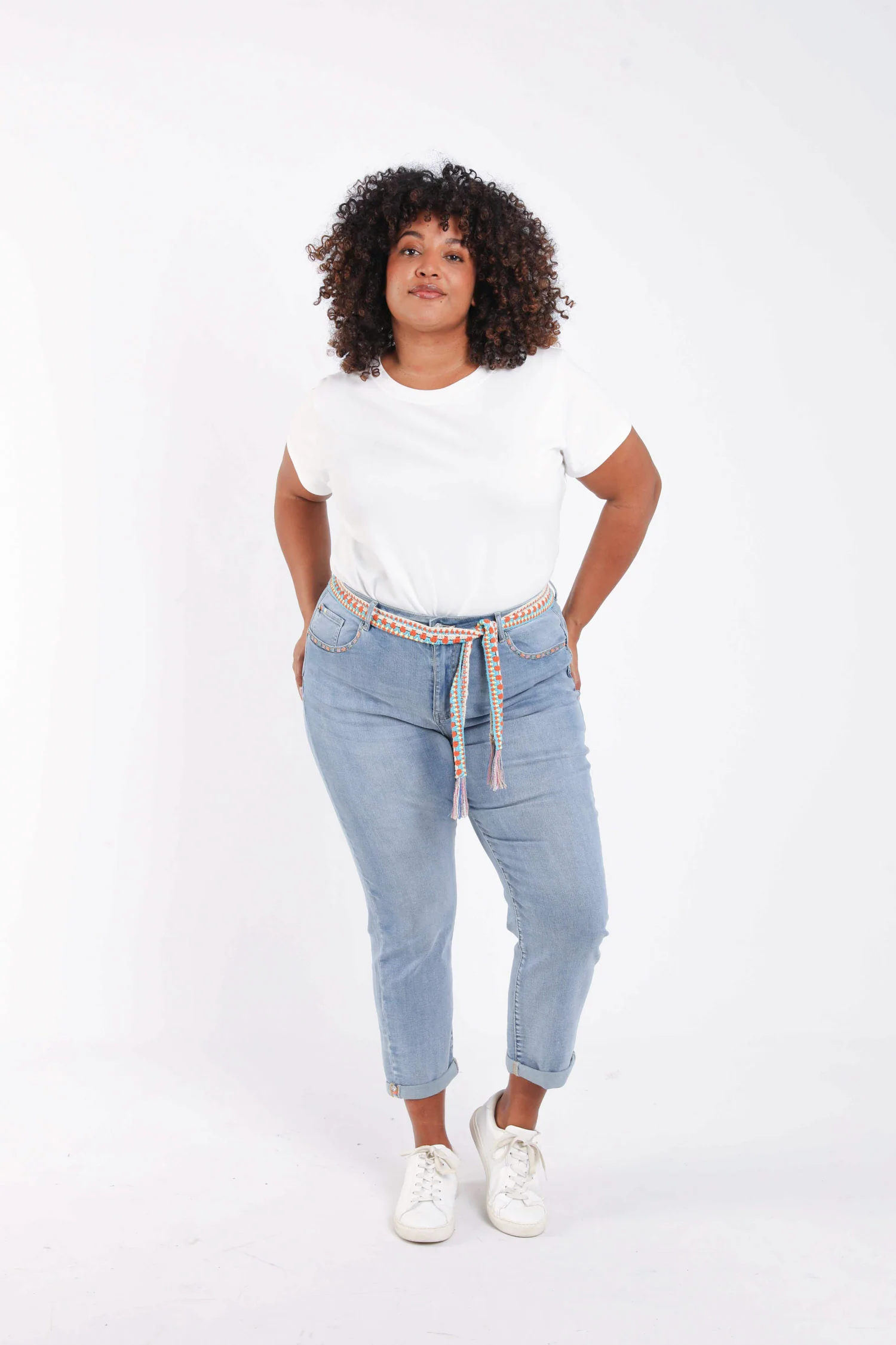 Jeans Louise slim 3/4 met fantasie riem - Image 7