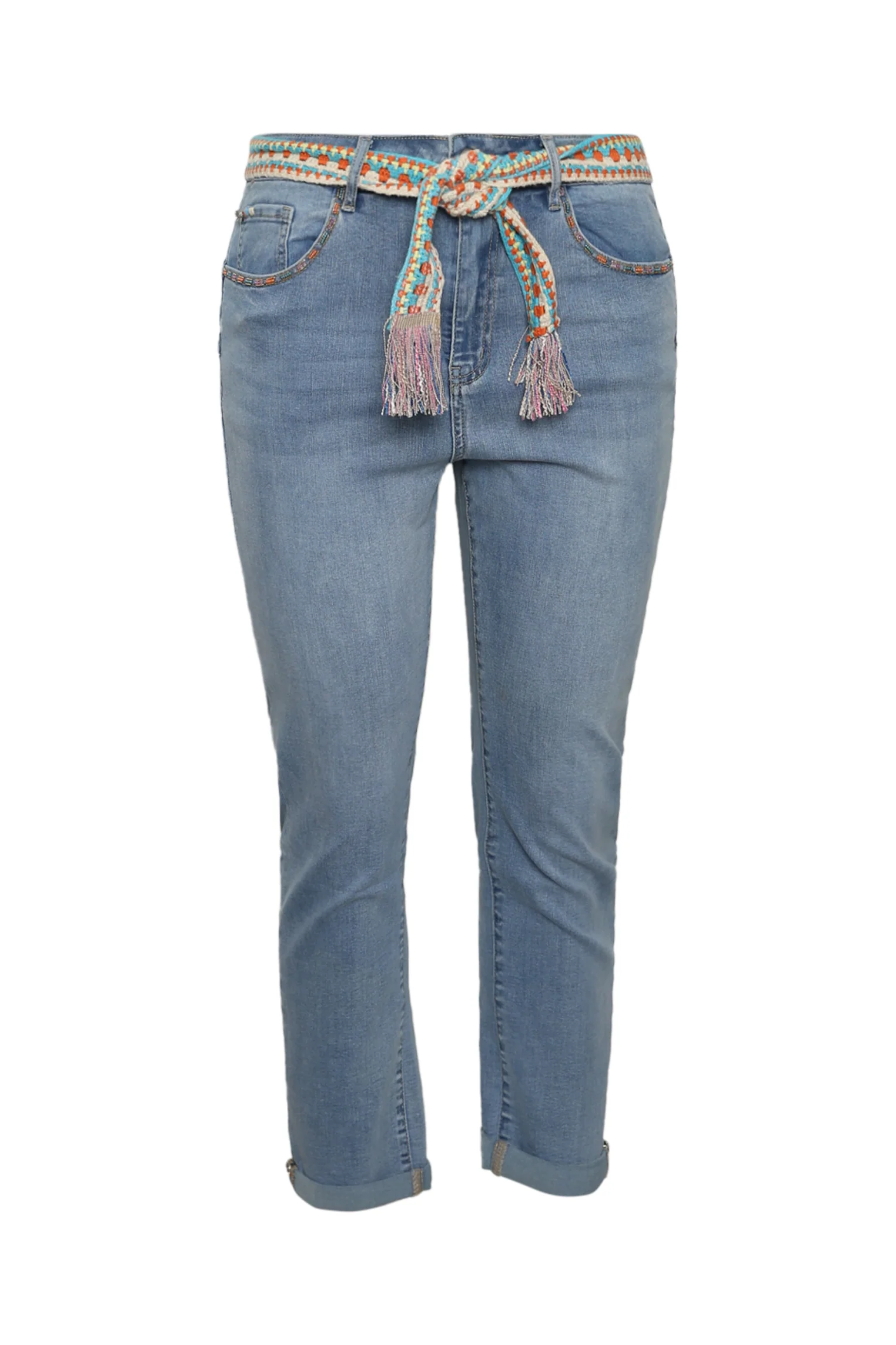 Jeans Louise slim 3/4 met fantasie riem - Image 9