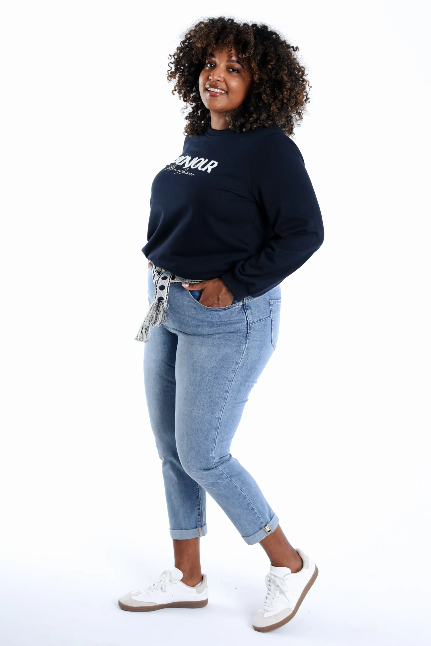 Jeans Louise slim 3/4 met fantasie-riem - Image 8