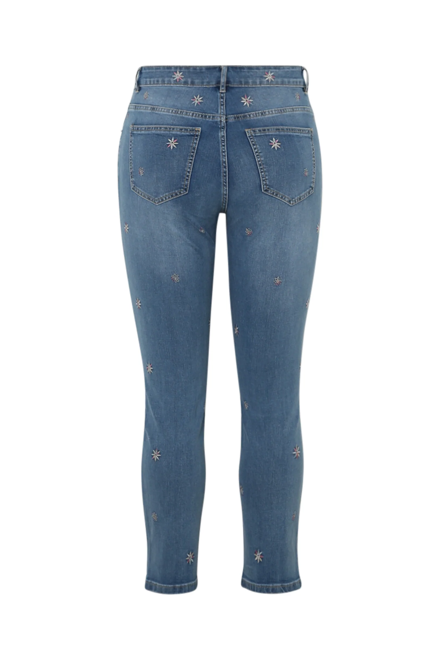 Slim-fit jeans 7/8 met geborduurde bloemen - Image 11