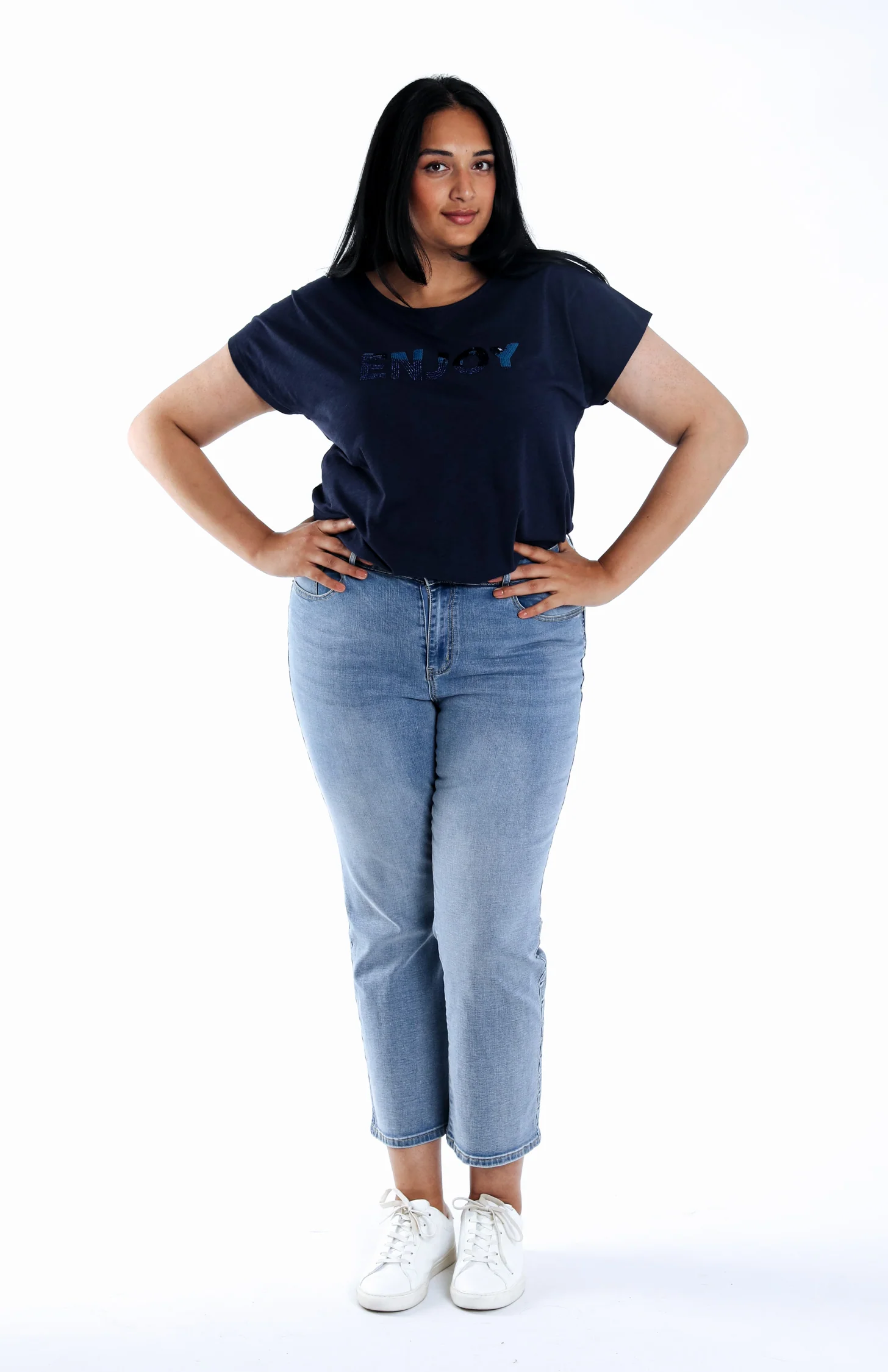 Slim fit jeans 7/8 Louise met borduursel detail - Image 4