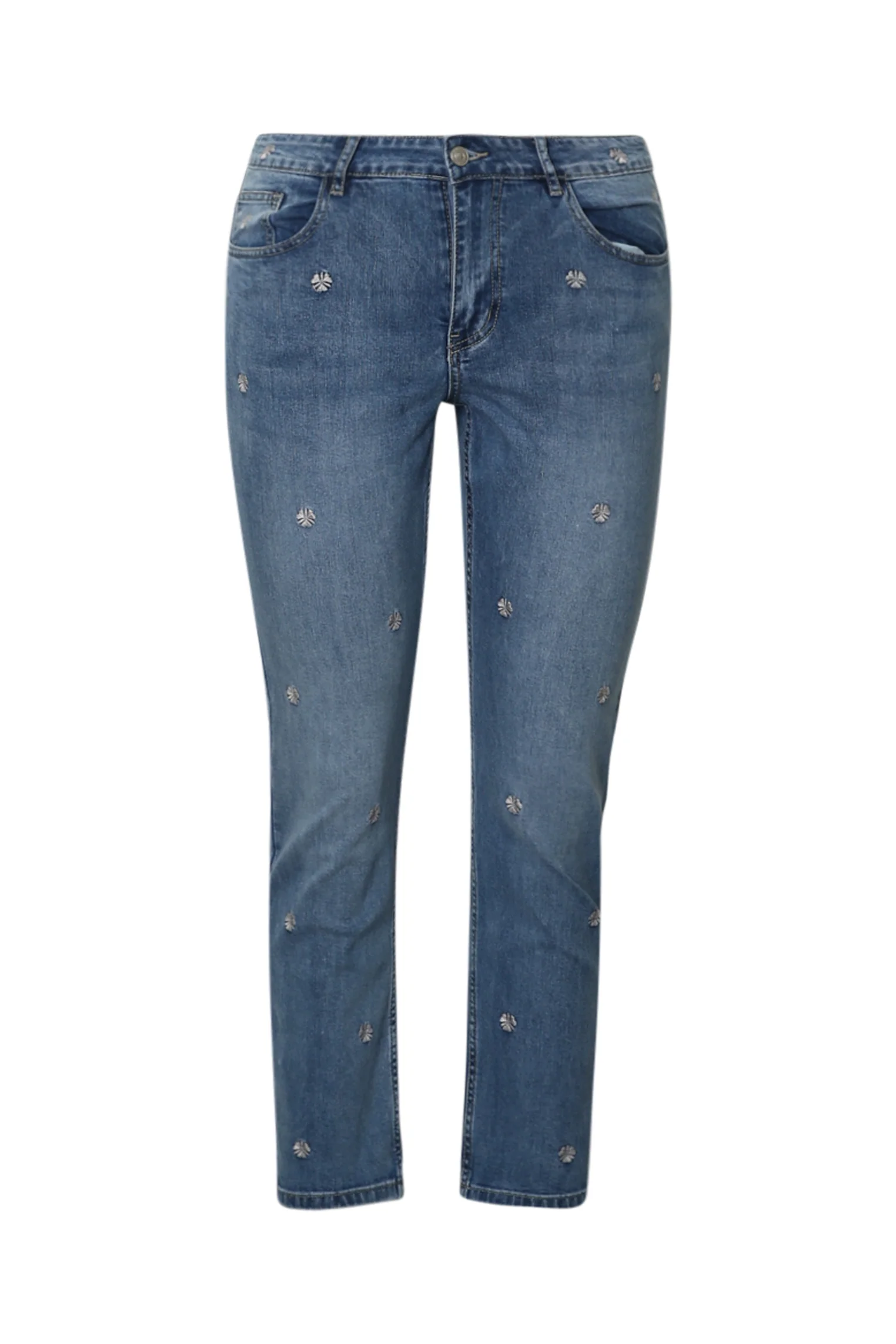 Louise 7/8 skinny jeans met klavermotieven borduursels - Image 10