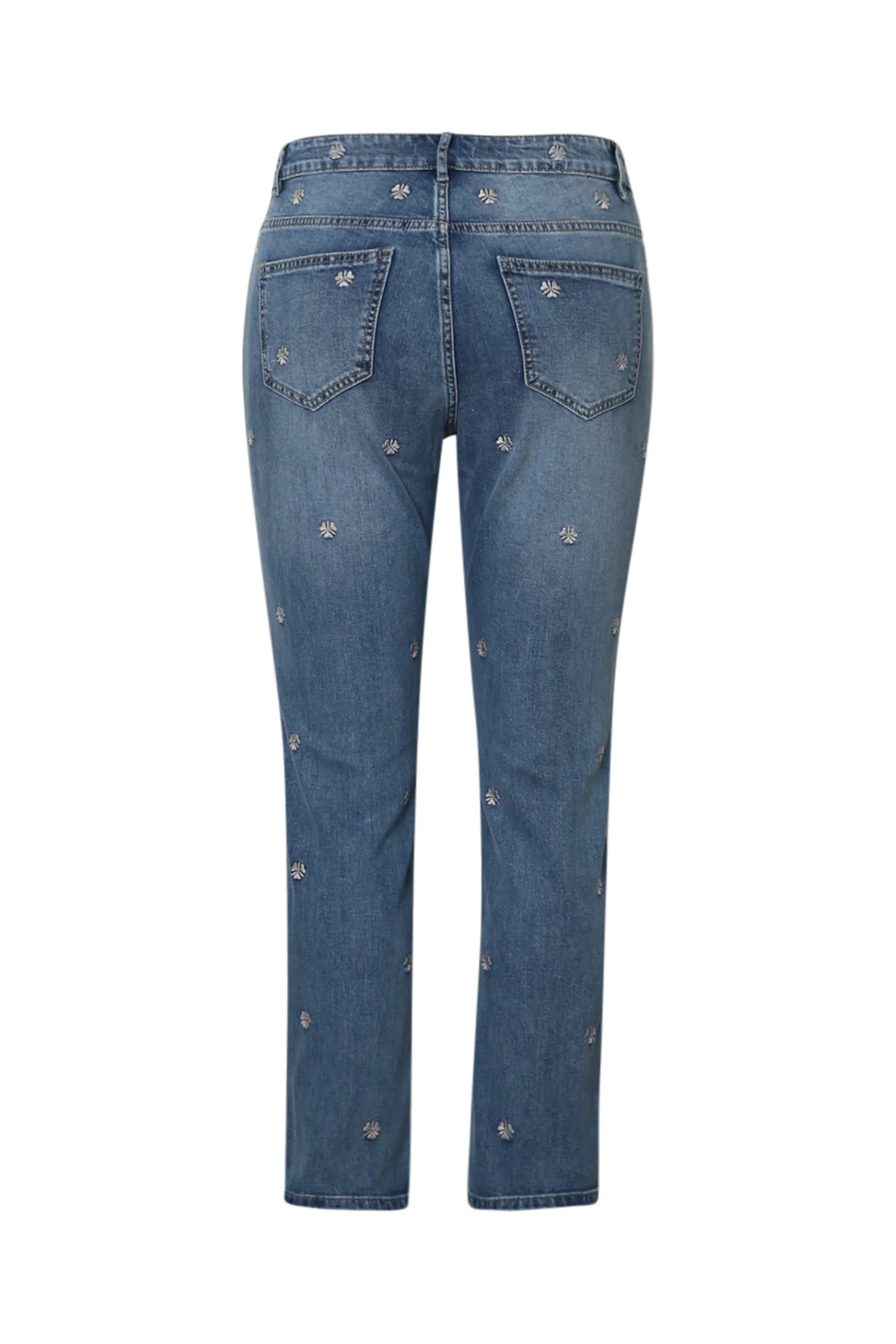 Louise 7/8 skinny jeans met klavermotieven borduursels - Image 11