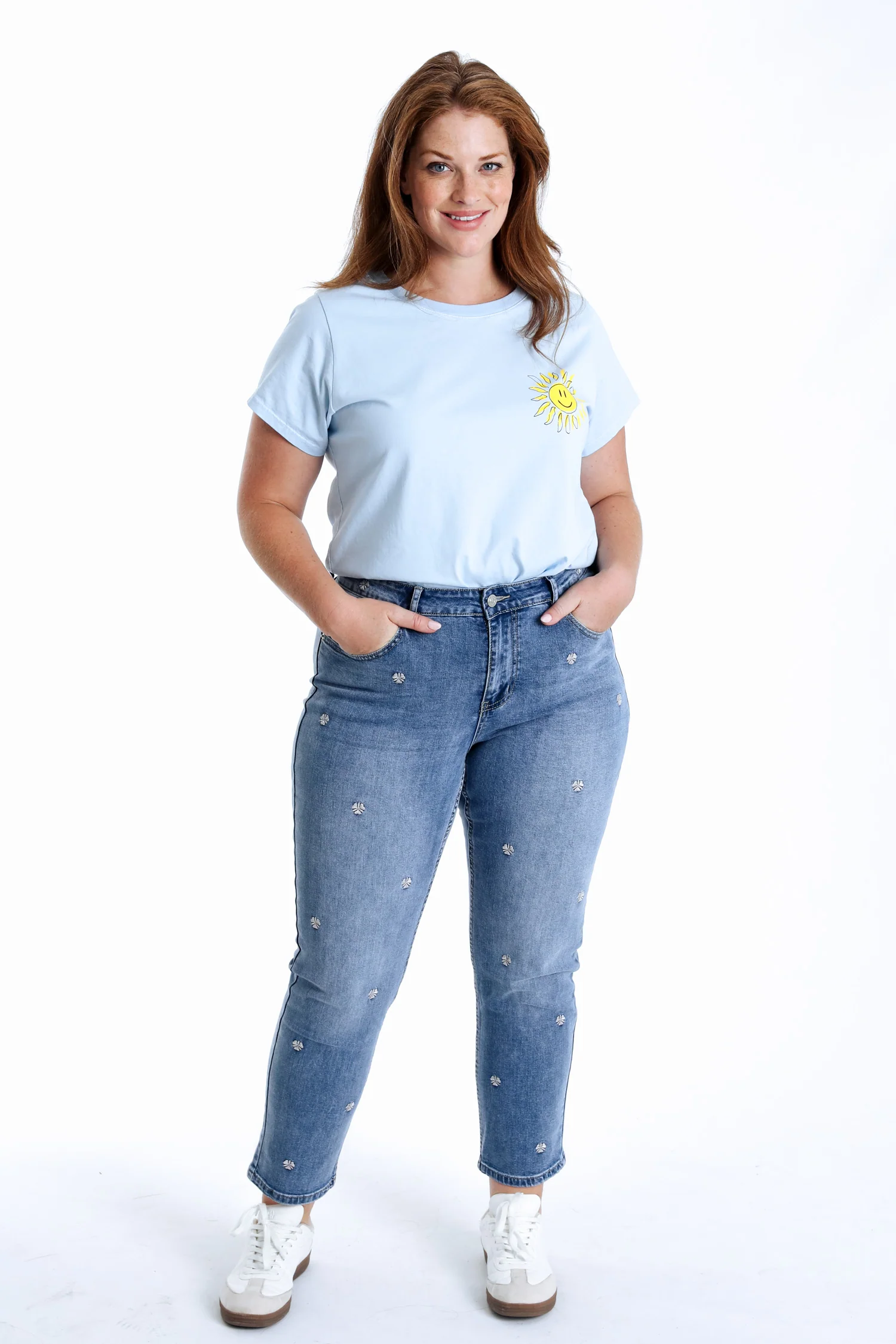 Louise 7/8 skinny jeans met klavermotieven borduursels - Image 7