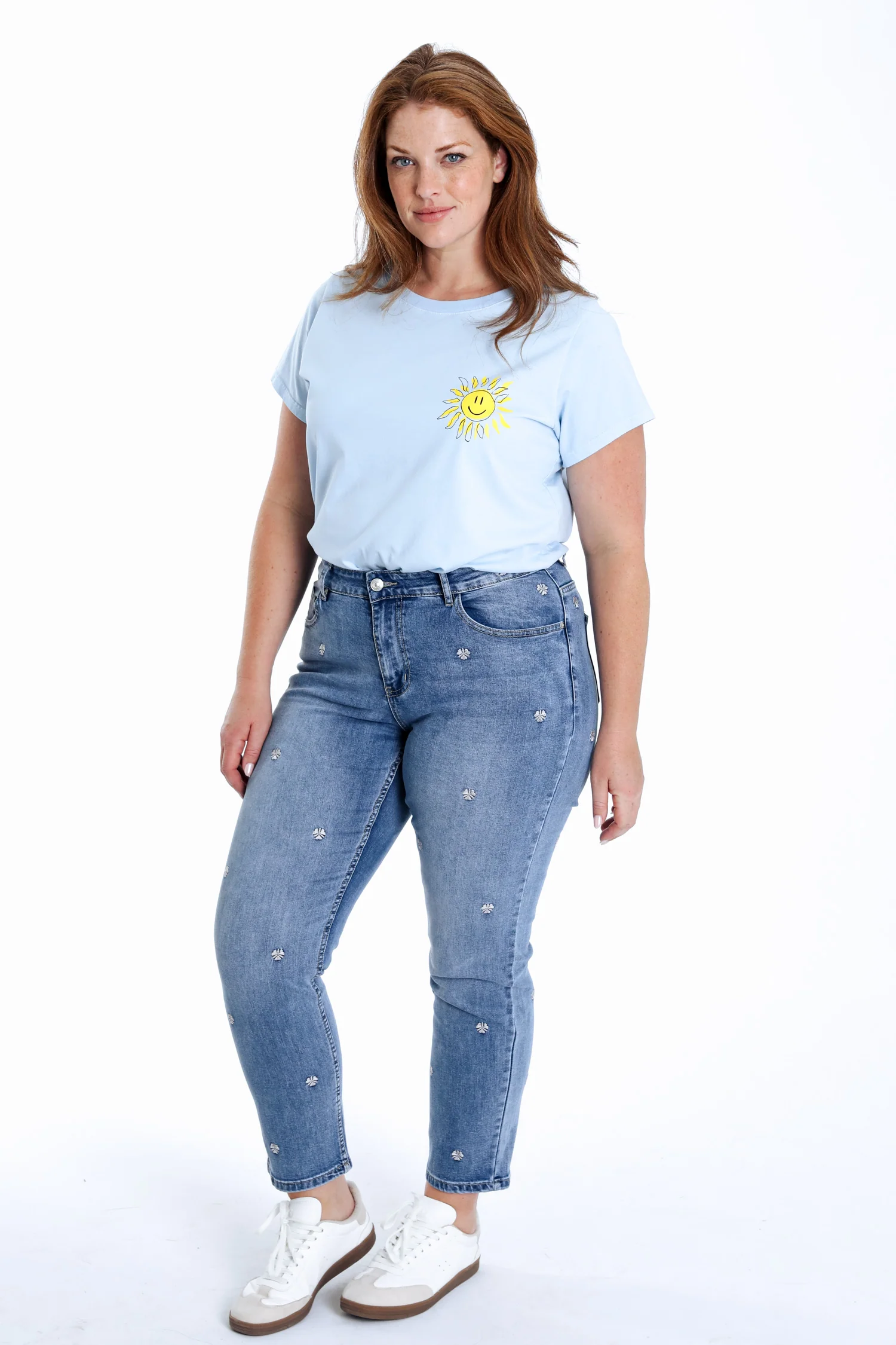 Louise 7/8 skinny jeans met klavermotieven borduursels - Image 9