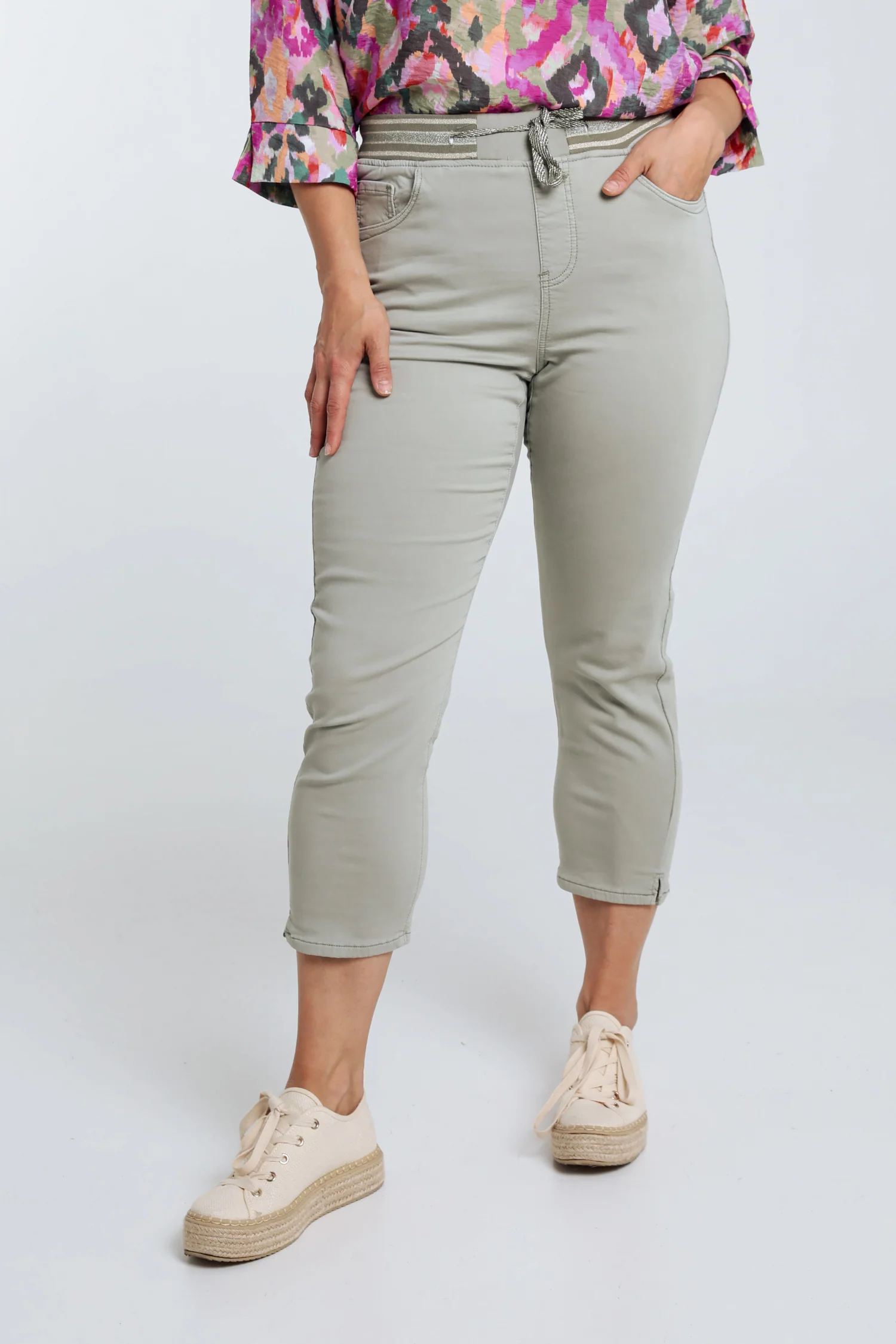 Effen slim 3/4-jegging 'Lolly' met 5 zakken