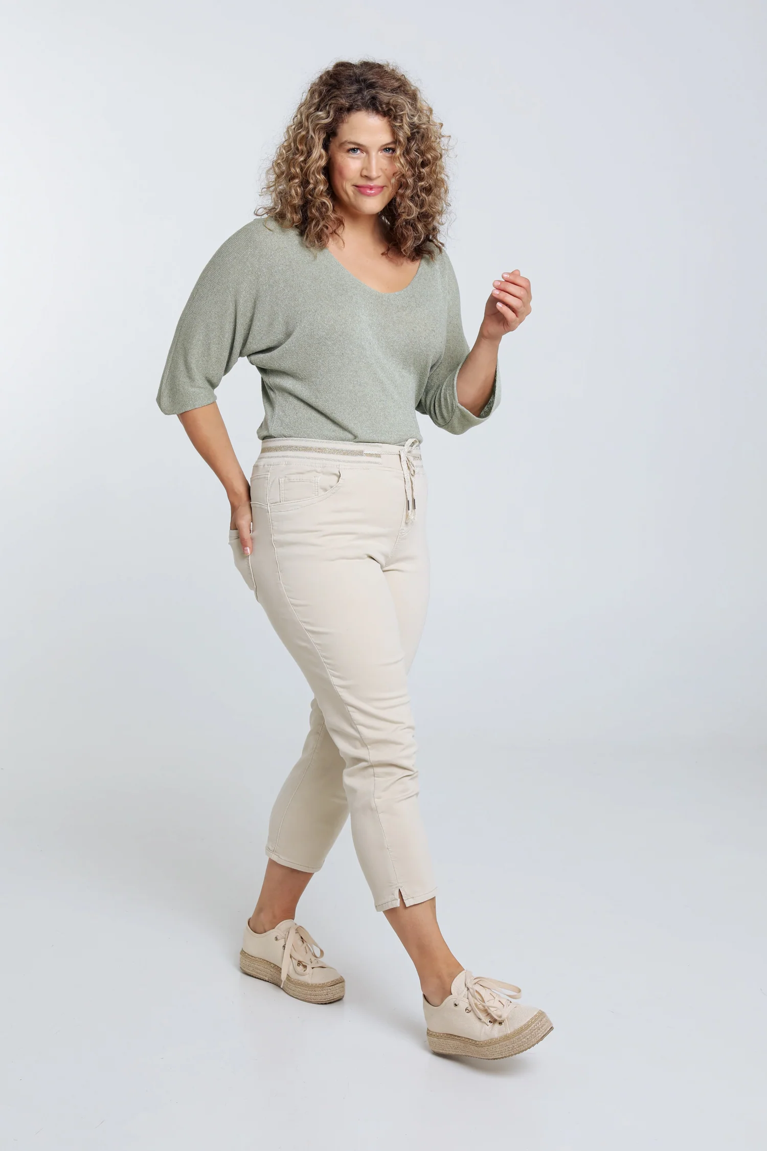 Effen slim 3/4-jegging 'Lolly' met 5 zakken - Image 20