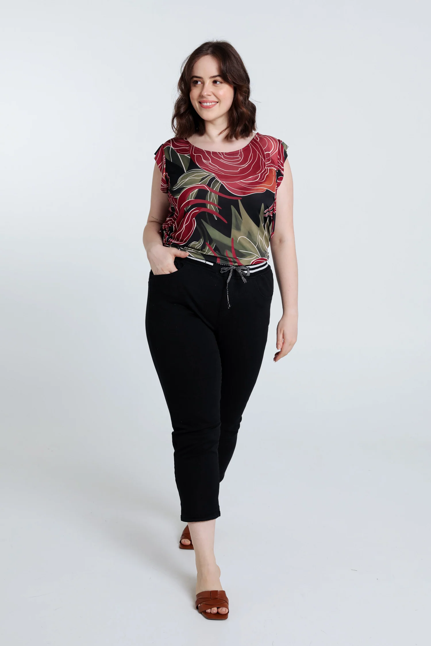 Effen slim 3/4-jegging 'Lolly' met 5 zakken - Image 29