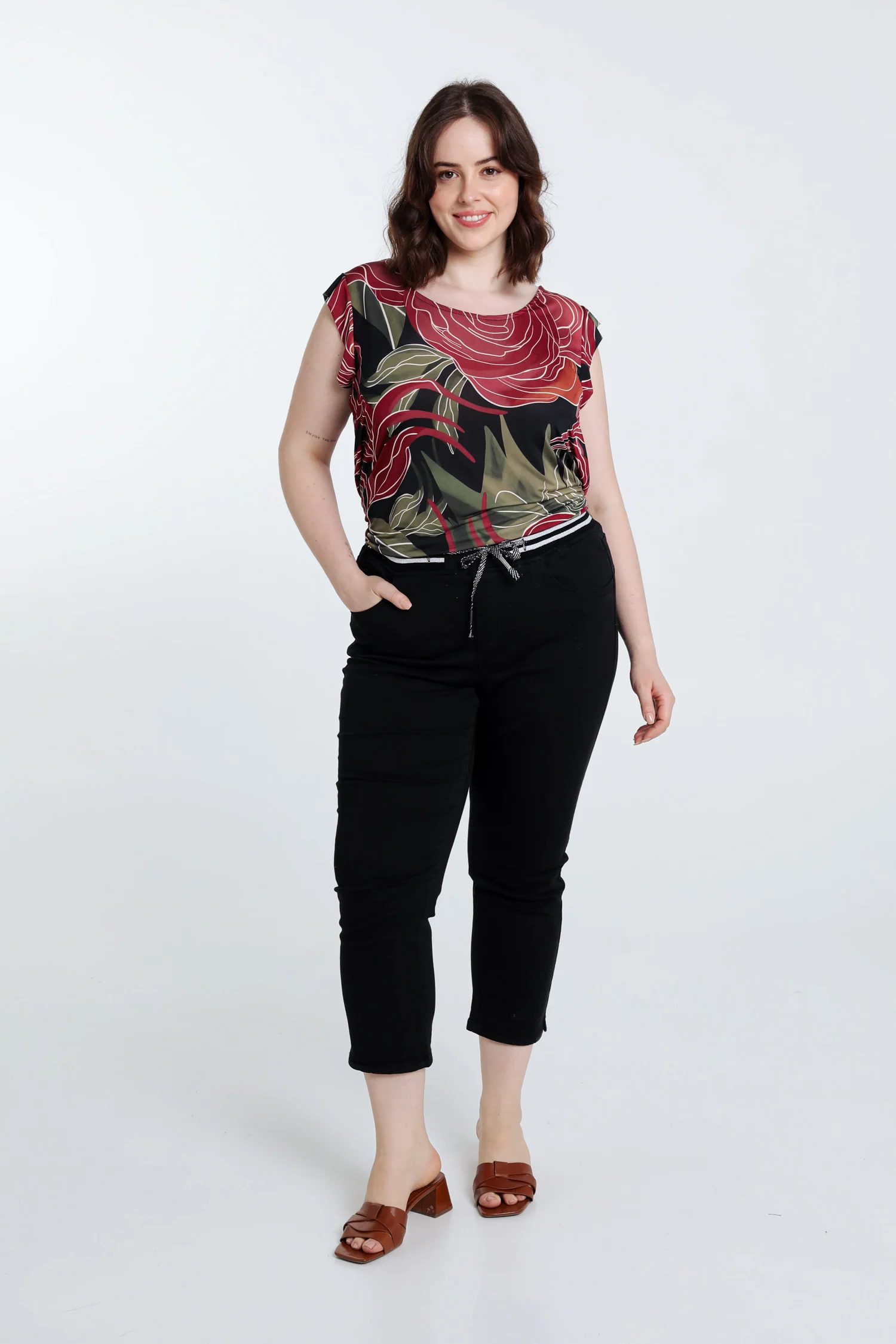 Effen slim 3/4-jegging 'Lolly' met 5 zakken - Image 30
