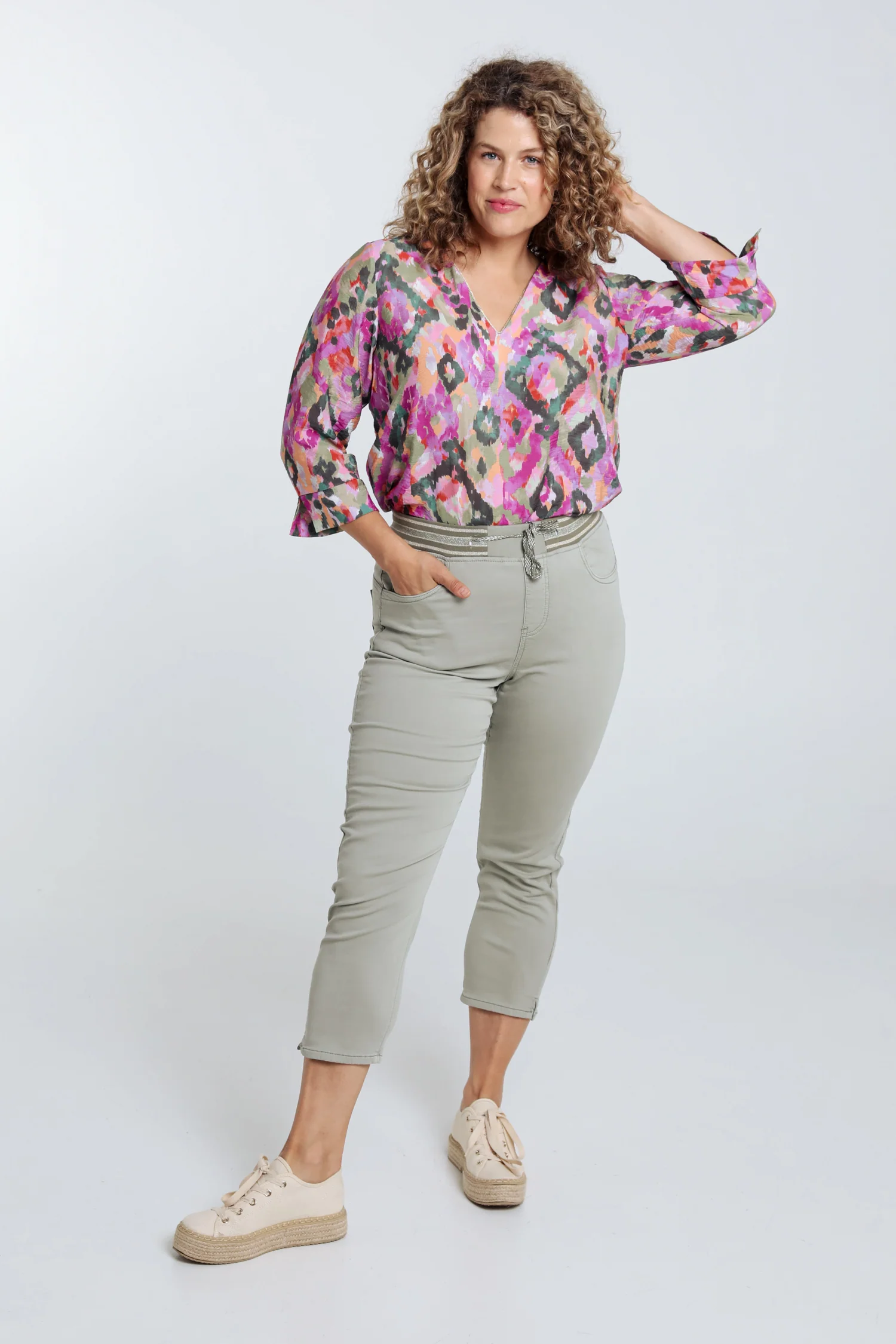 Effen slim 3/4-jegging 'Lolly' met 5 zakken - Image 6
