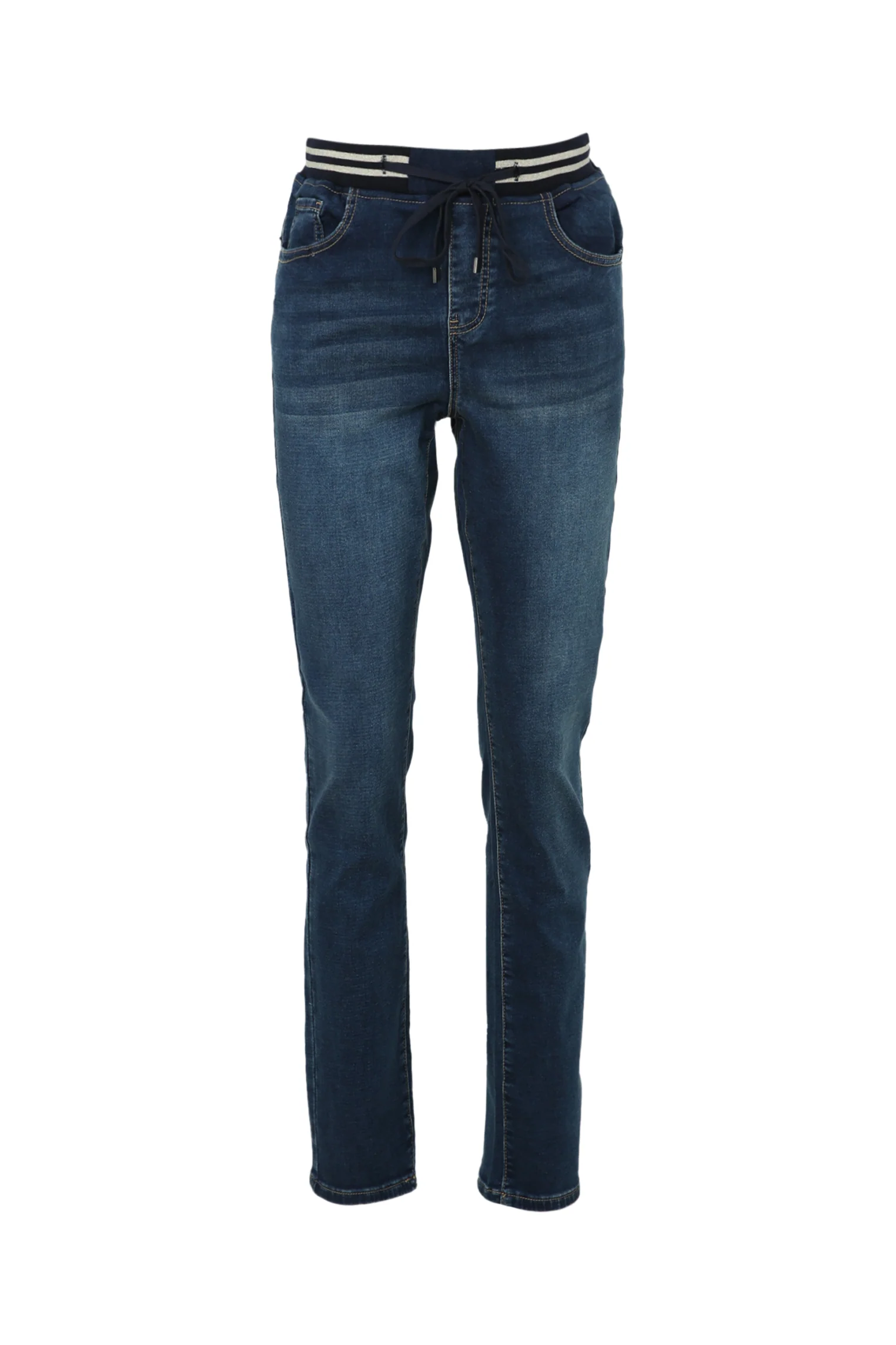 Effen slim jeansjegging 'Lolly' L32 met mesh riem - Image 9