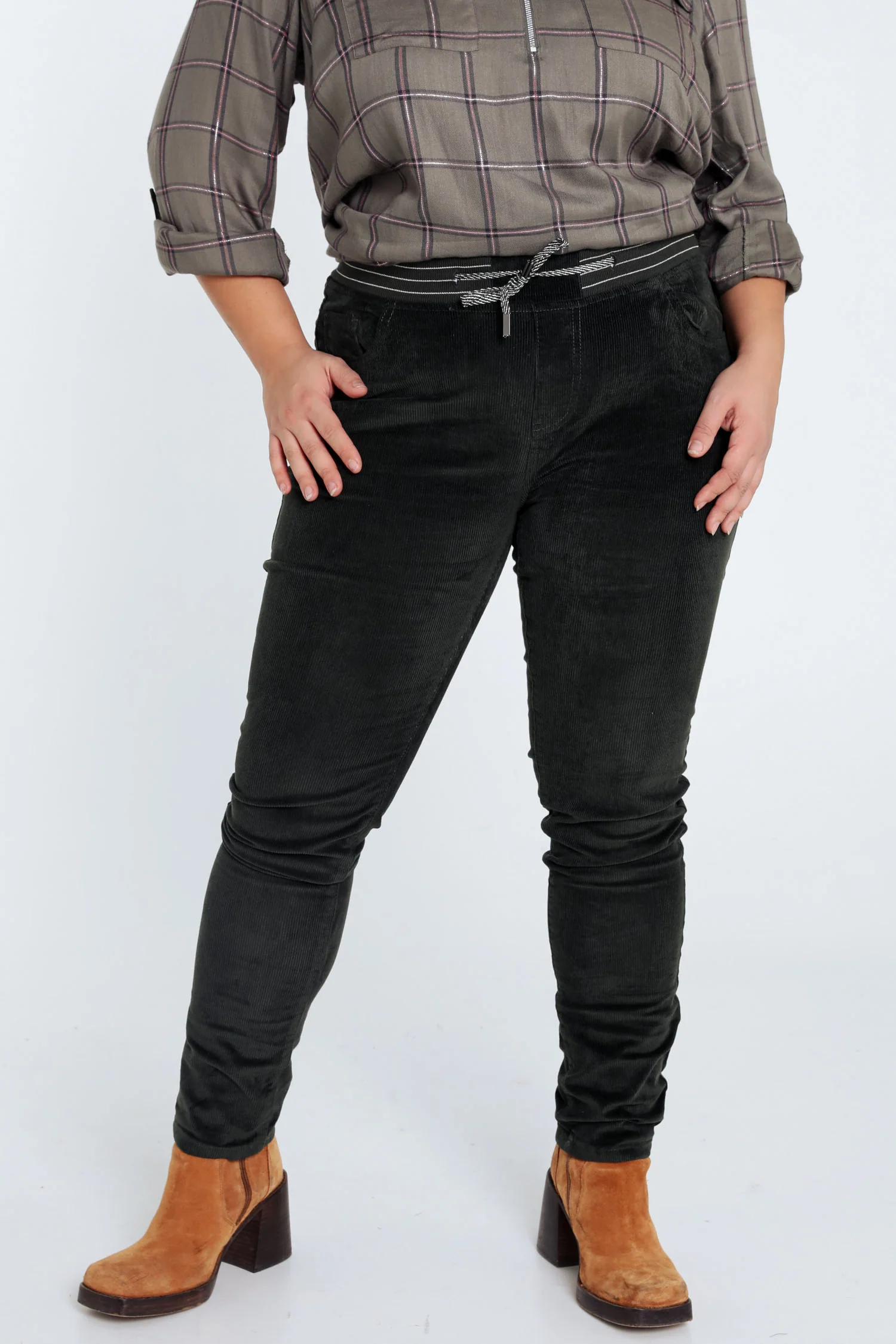 Effen slim fluwelen jegging