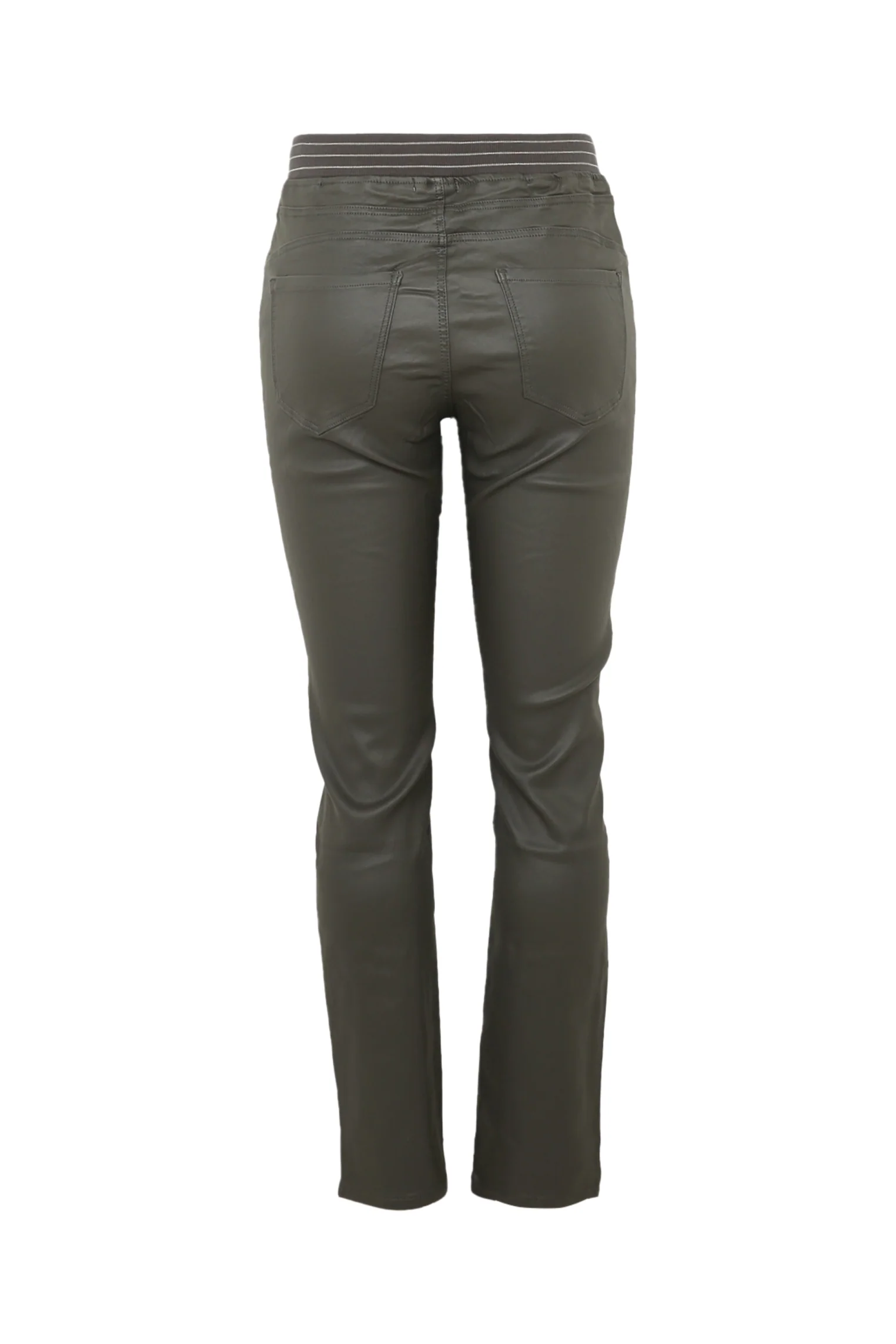 Slim gecoate jegging met fijne riem - Image 10