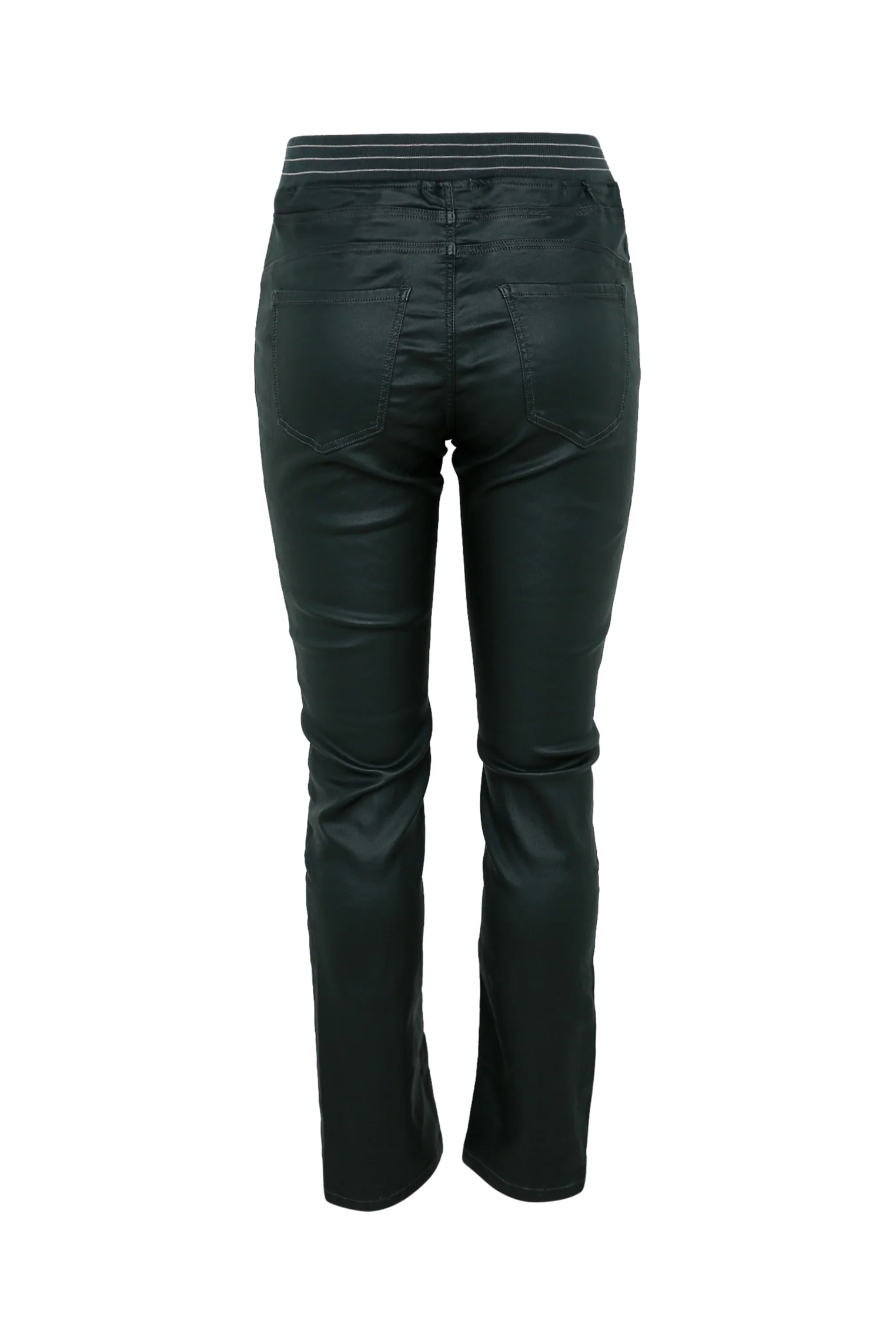 Slim gecoate jegging met fijne riem - Image 21