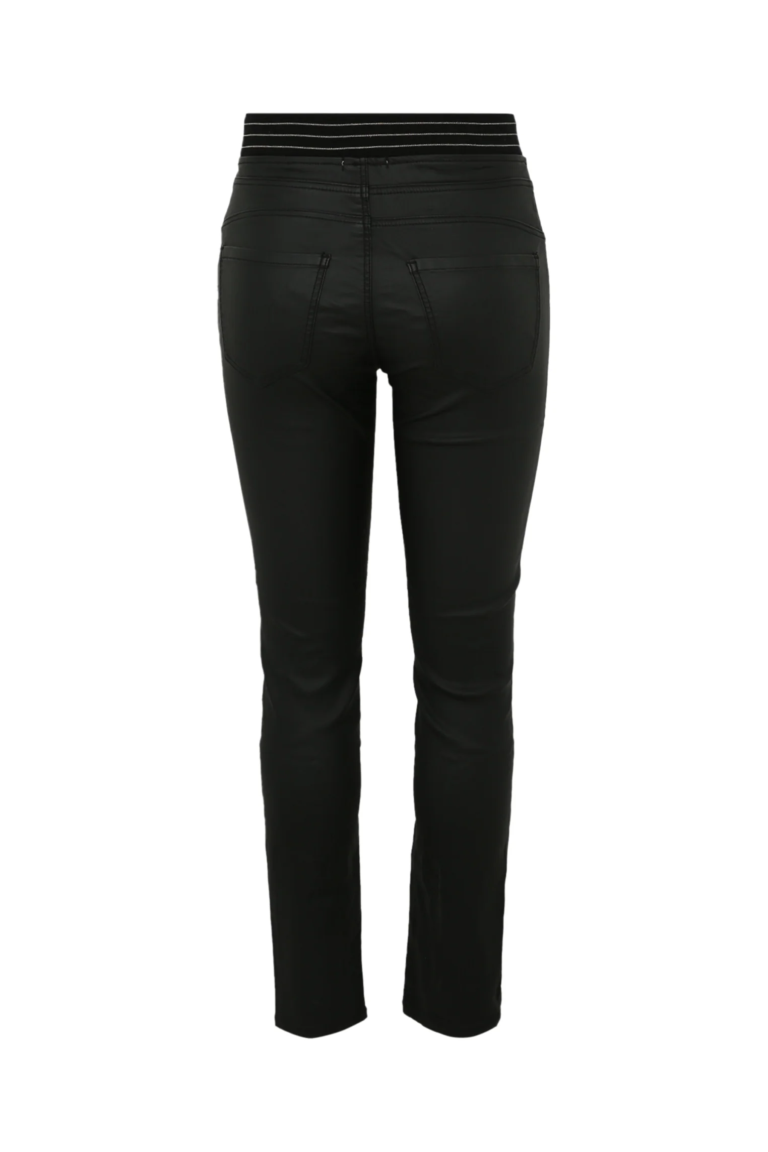 Slim gecoate jegging met fijne riem - Image 32