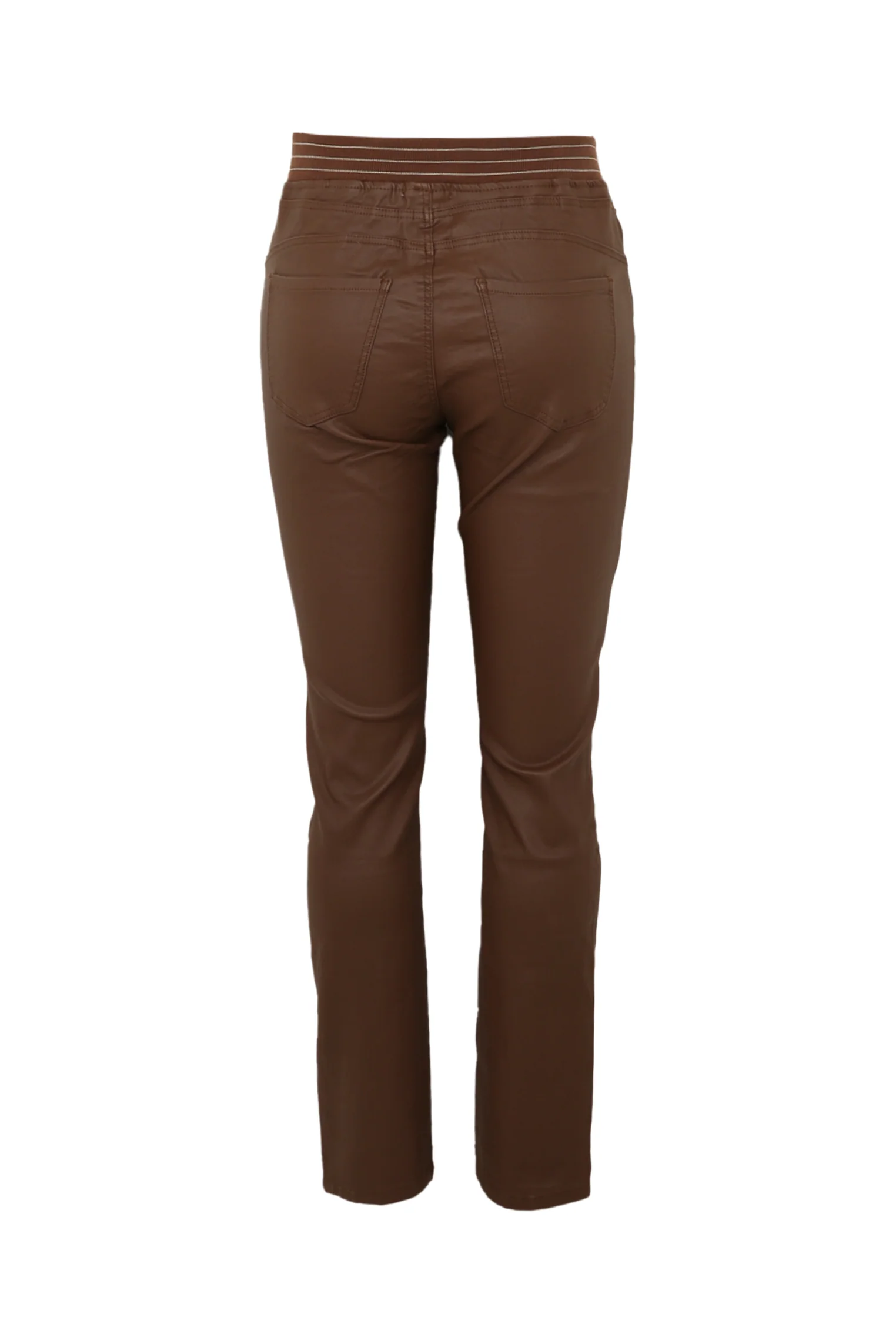 Slim gecoate jegging met fijne riem - Image 42