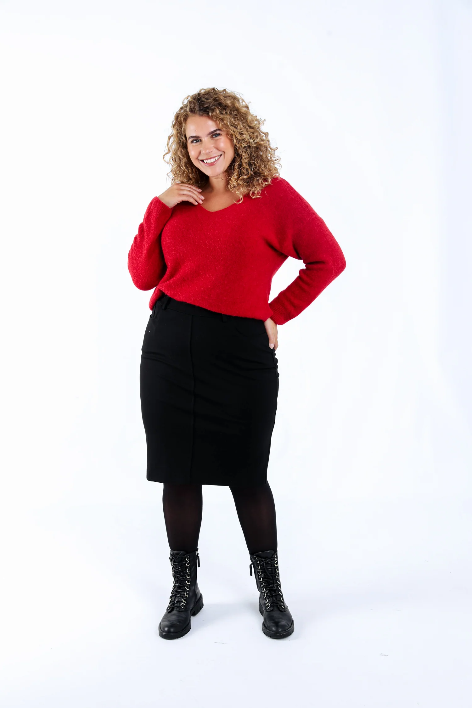 Strakke rok van effen viscose