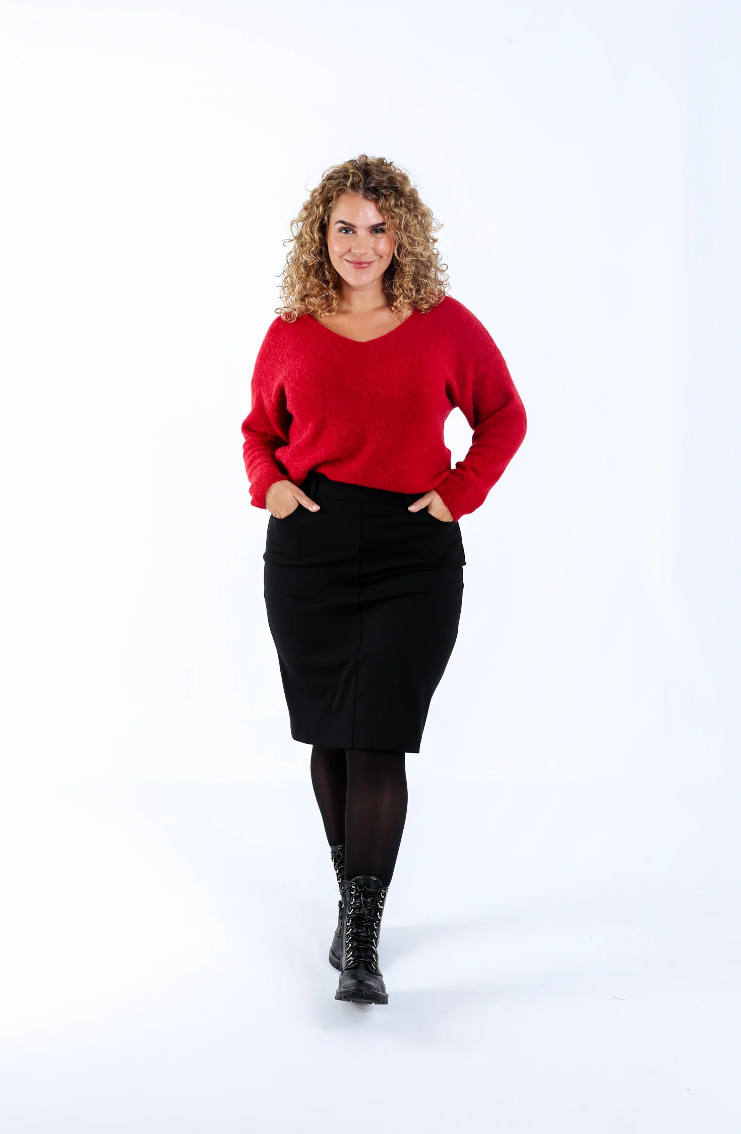 Strakke rok van effen viscose - Image 5