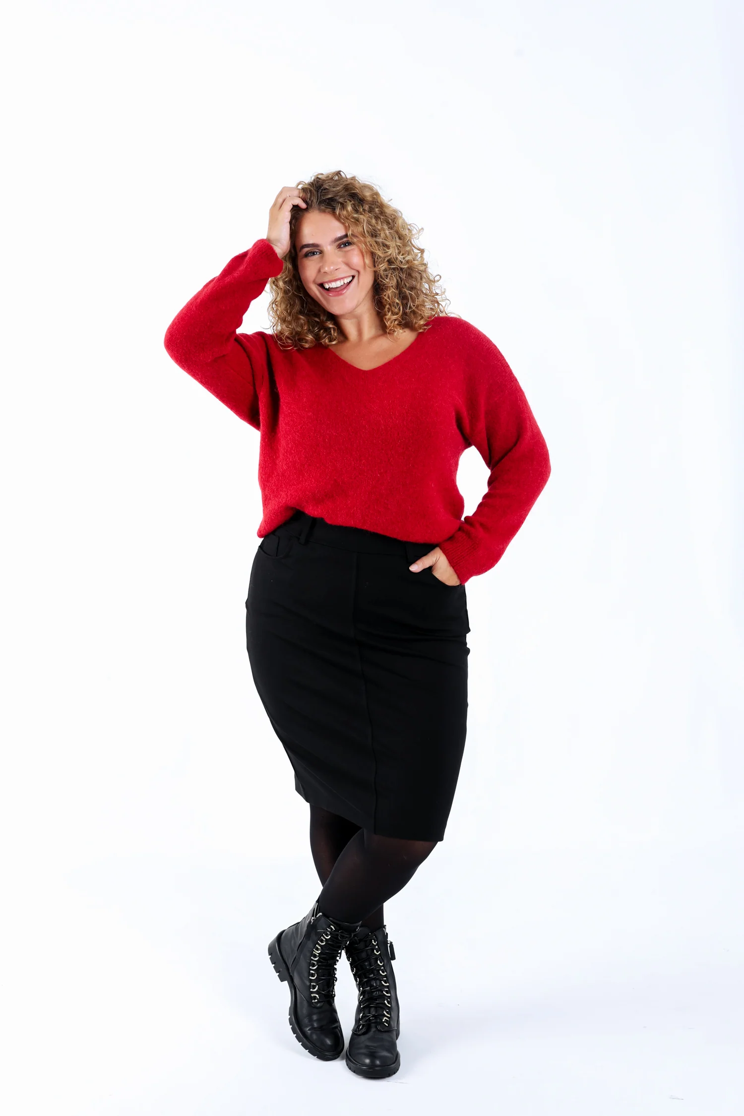 Strakke rok van effen viscose - Image 6