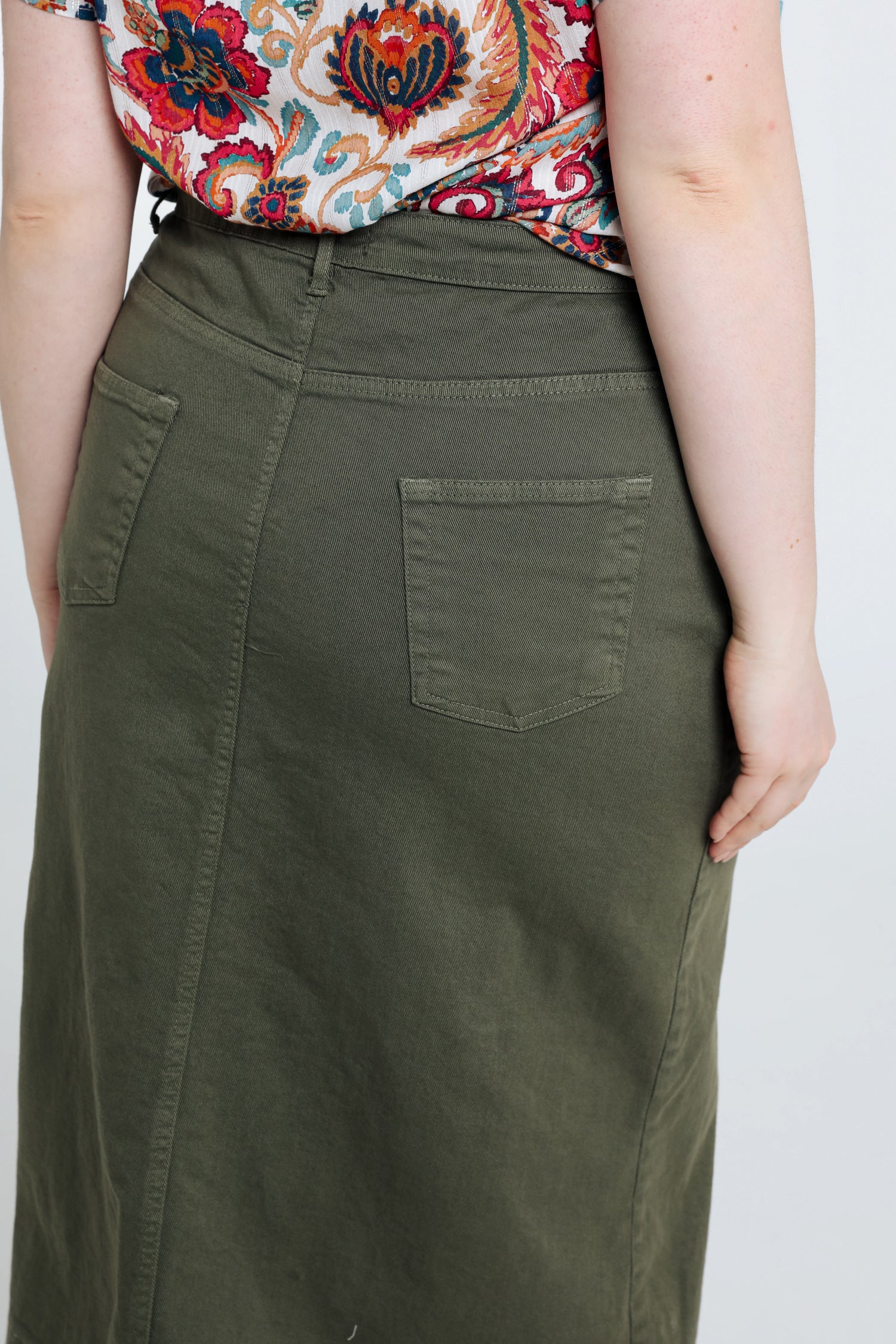 Halflange, effen rok met split vooraan - Image 4