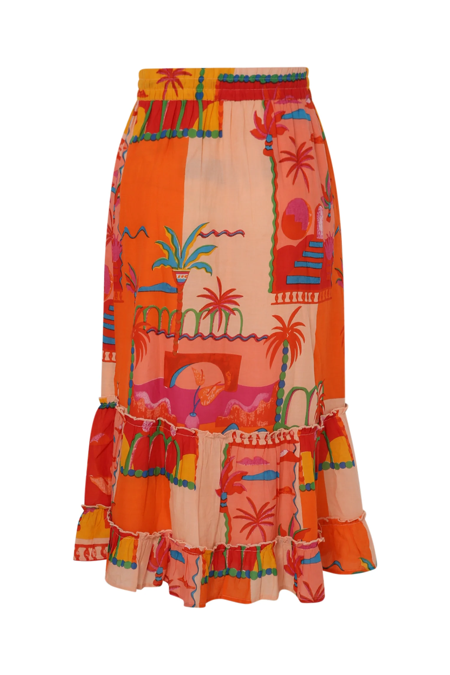 Tropical patch bedrukte katoen rok - Image 11