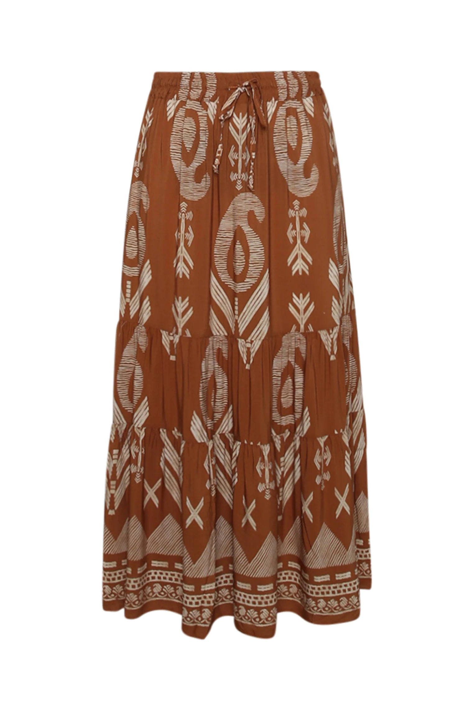 Langere jurk van bicolor etnisch bedrukt viscose - Image 10