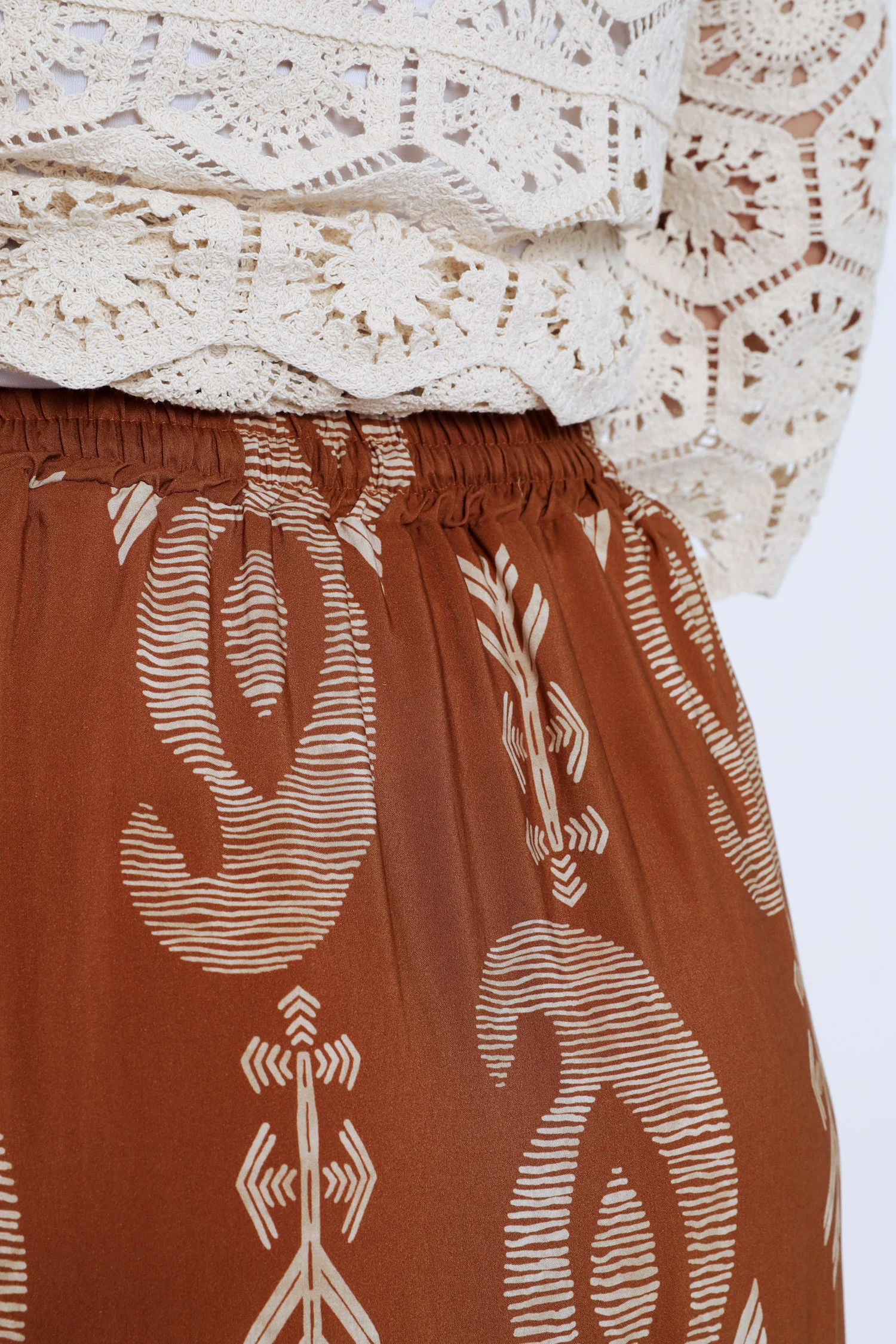 Langere jurk van bicolor etnisch bedrukt viscose - Image 6