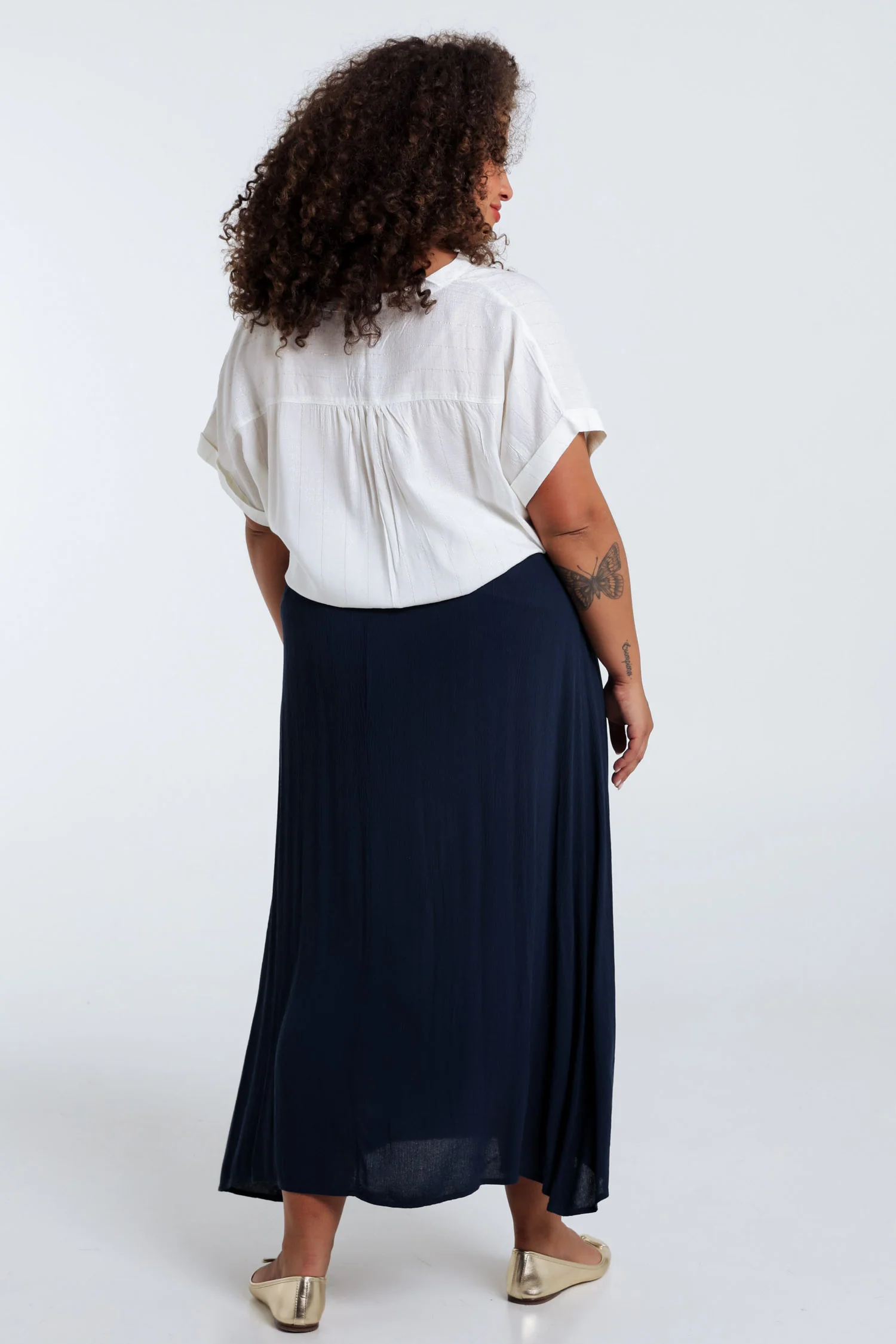 Effen lange viscose rok - Image 2